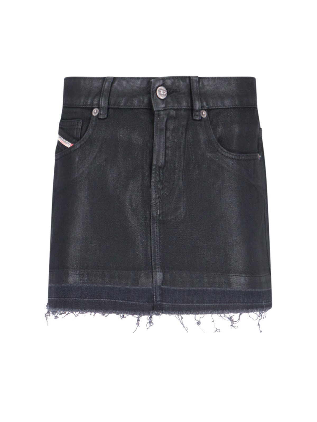 Shop Diesel Mini Skirt "de-ron" In Black  