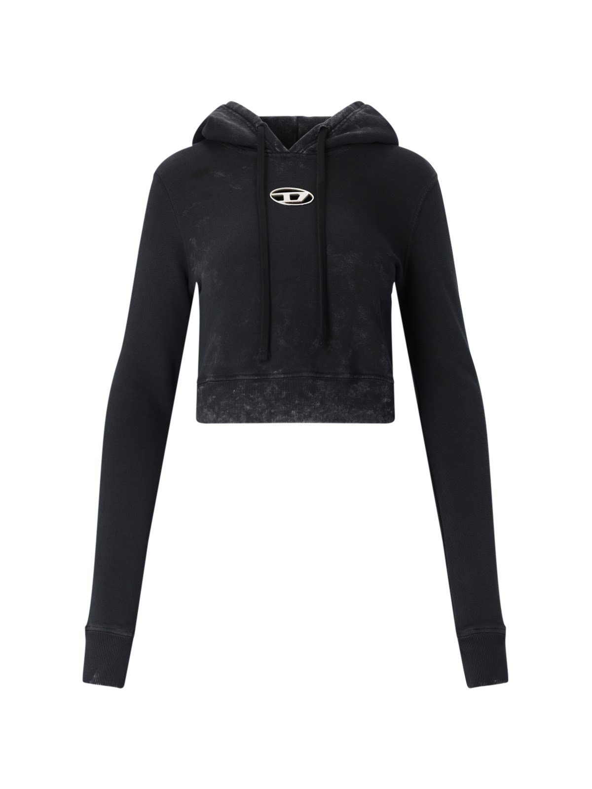 Shop Diesel 'f-slimmy-hood-p5' Cropped Hoodie In Black  