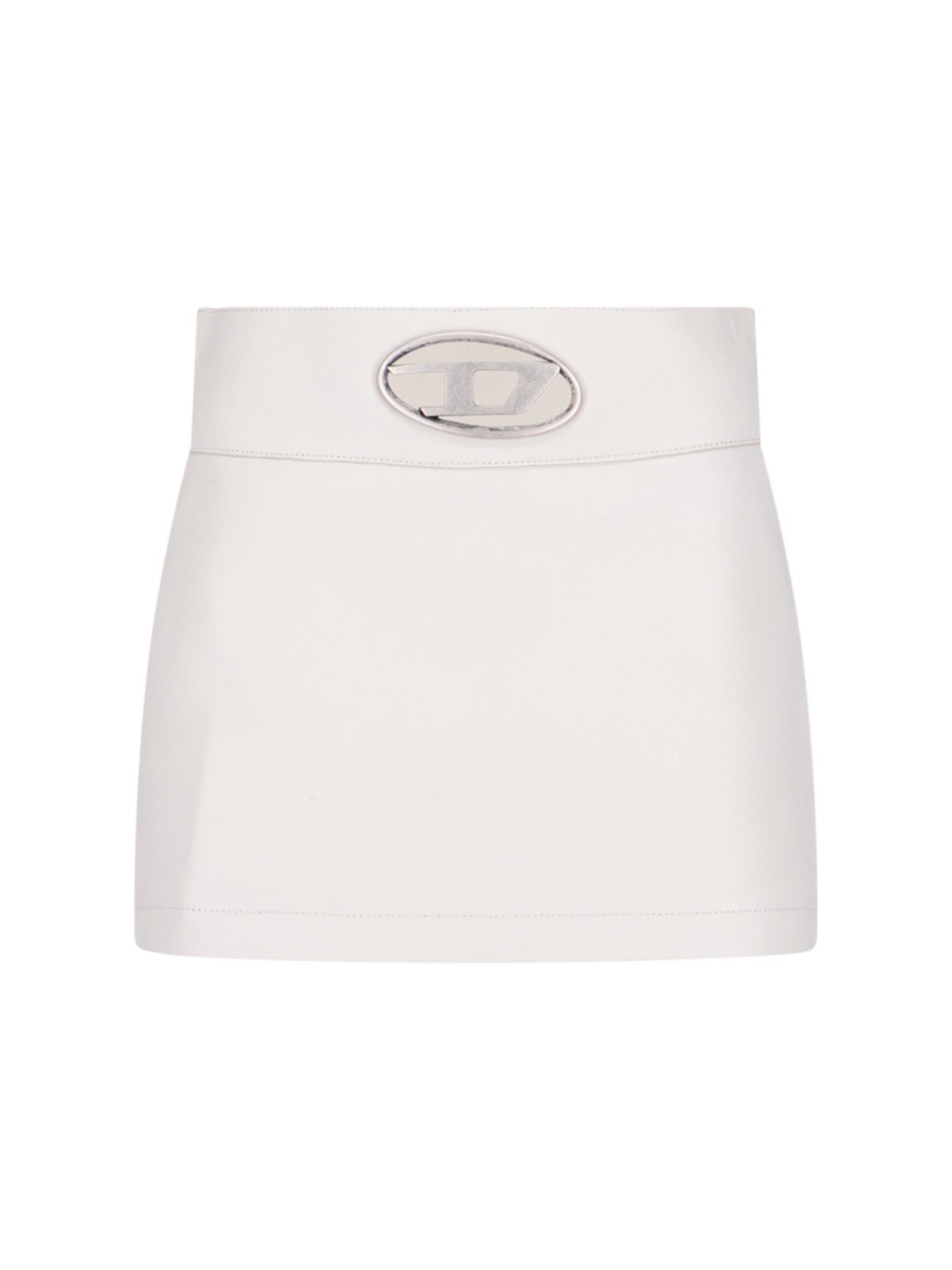 Shop Diesel "l-dixy" Logo Mini Skirt In White