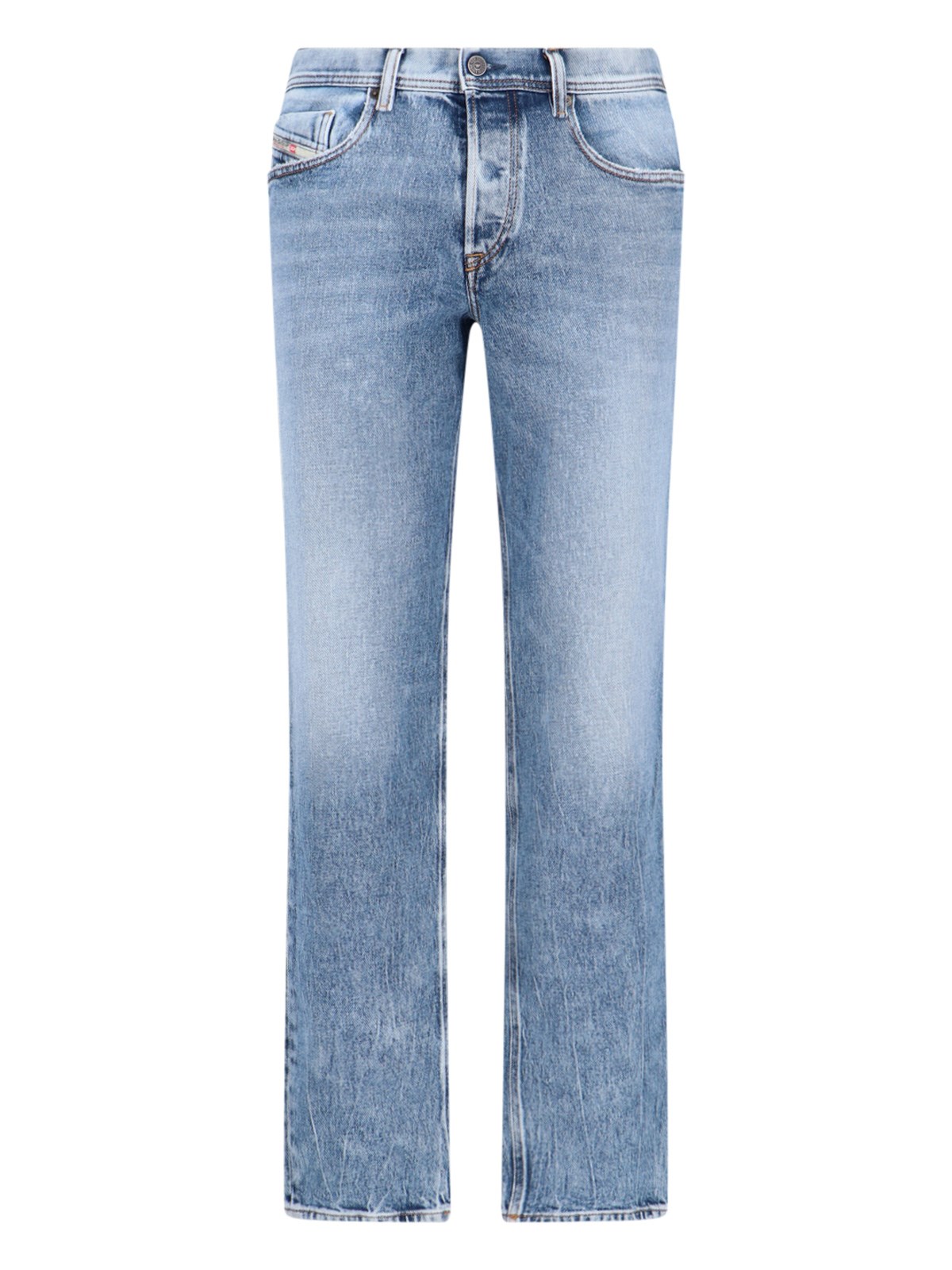 Shop Diesel "2023 D-finitive 09j54" Straight Jeans In Light Blue