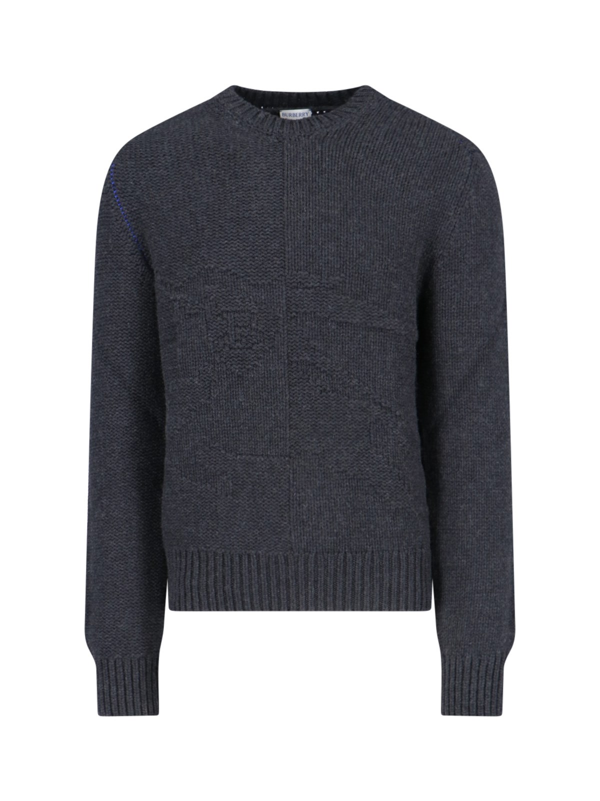 Shop Burberry Cashmere Crew Neck Sweater In Gray