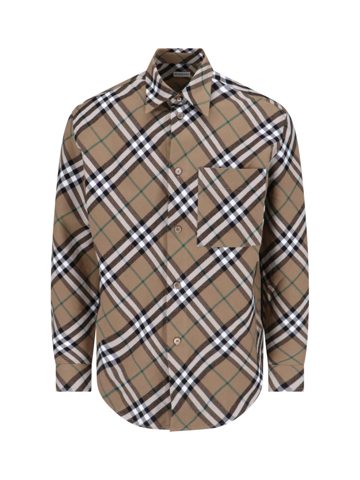 Shop Burberry 'check' Shirt In Brown