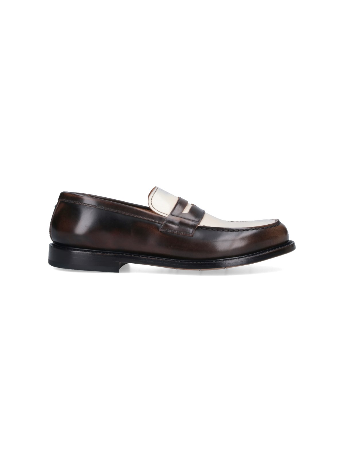 Shop Premiata Contrast Loafers In Brown