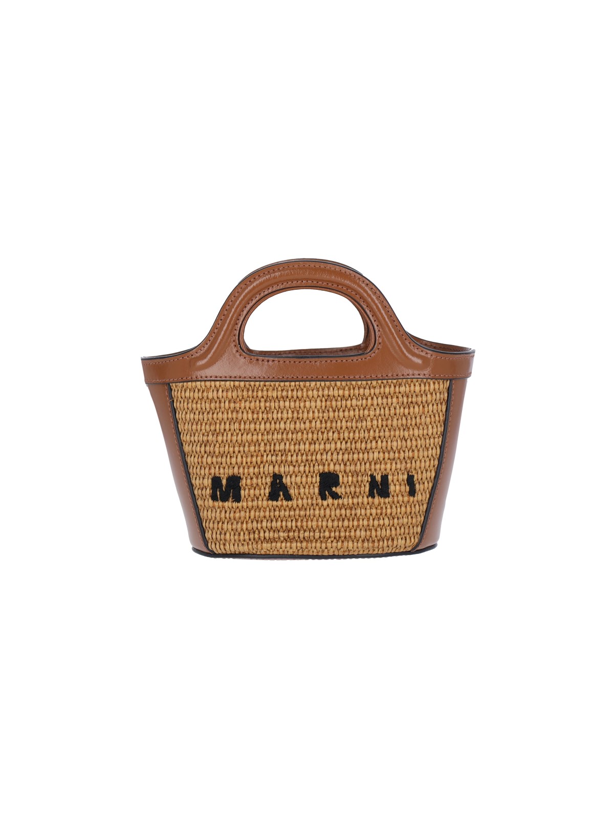Shop Marni Mini Tote Bag "tropicalia" In Brown