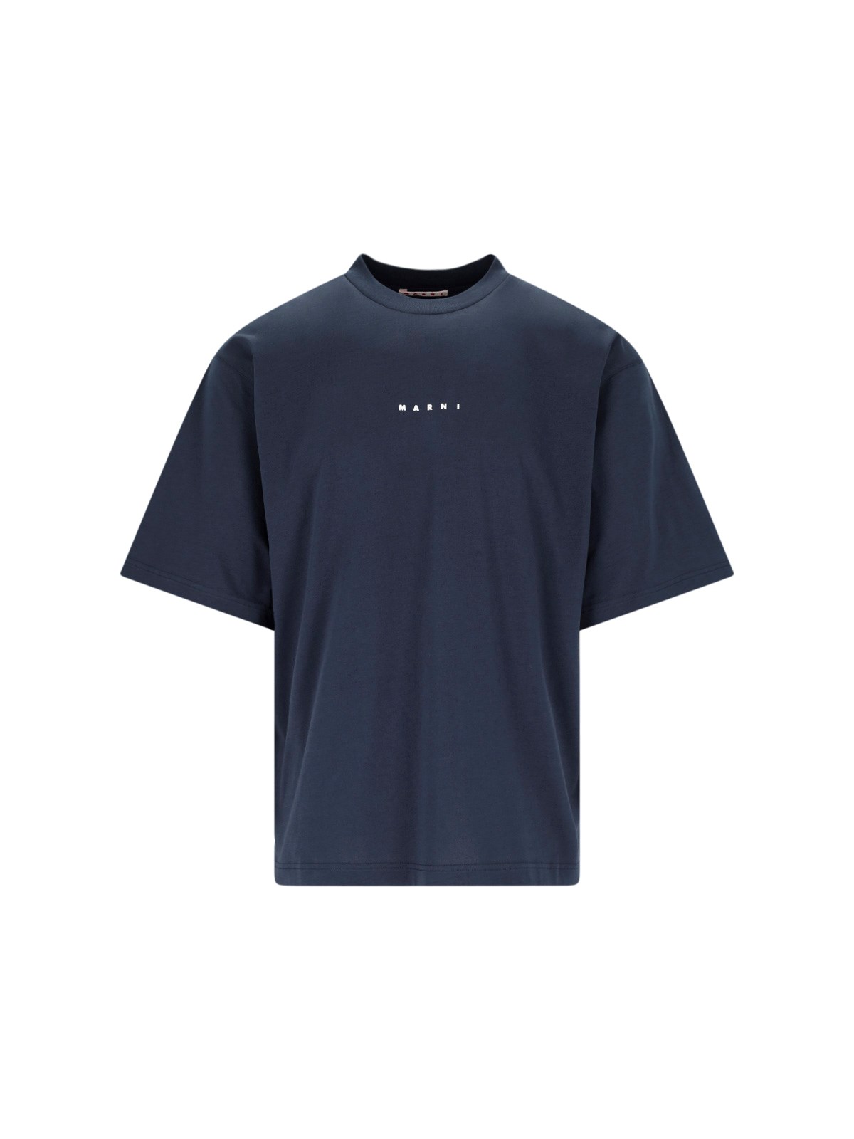 Marni Logo-print Cotton-jersey T-shirt In Blue