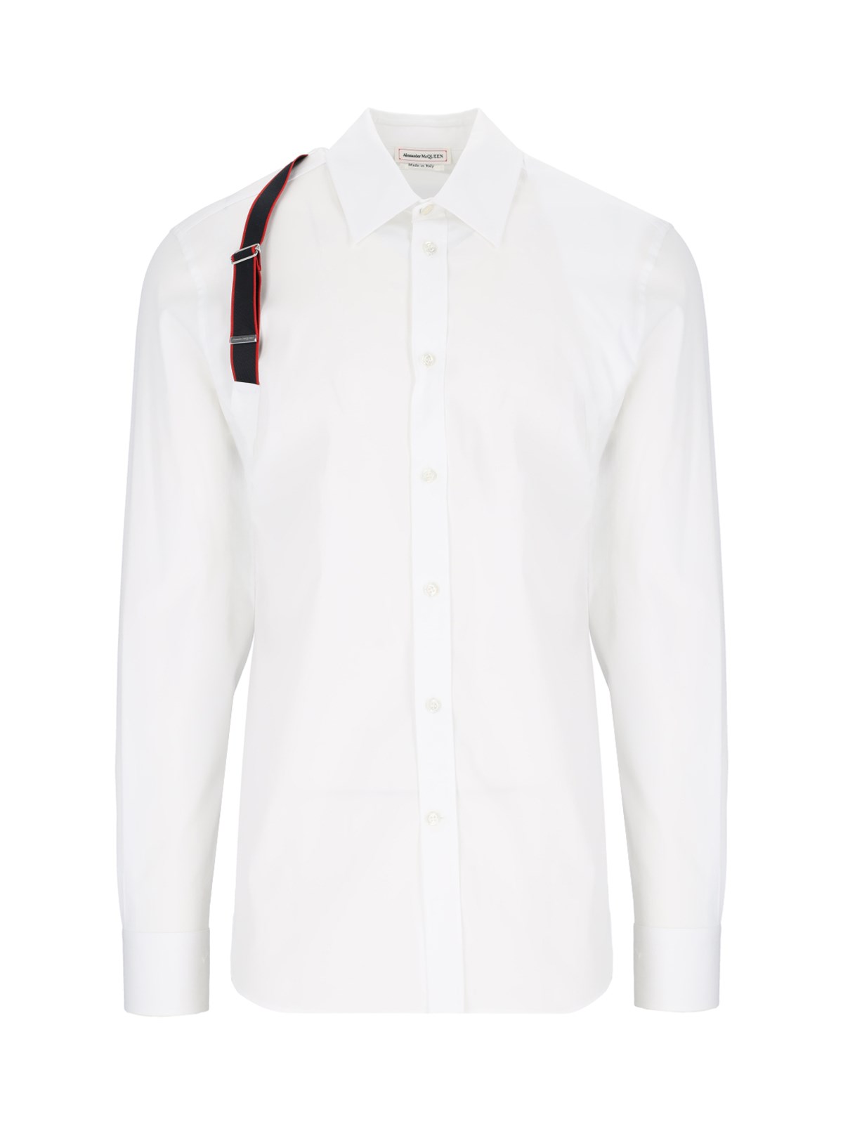 Shop Alexander Mcqueen Shirt With "harness" Signature In White