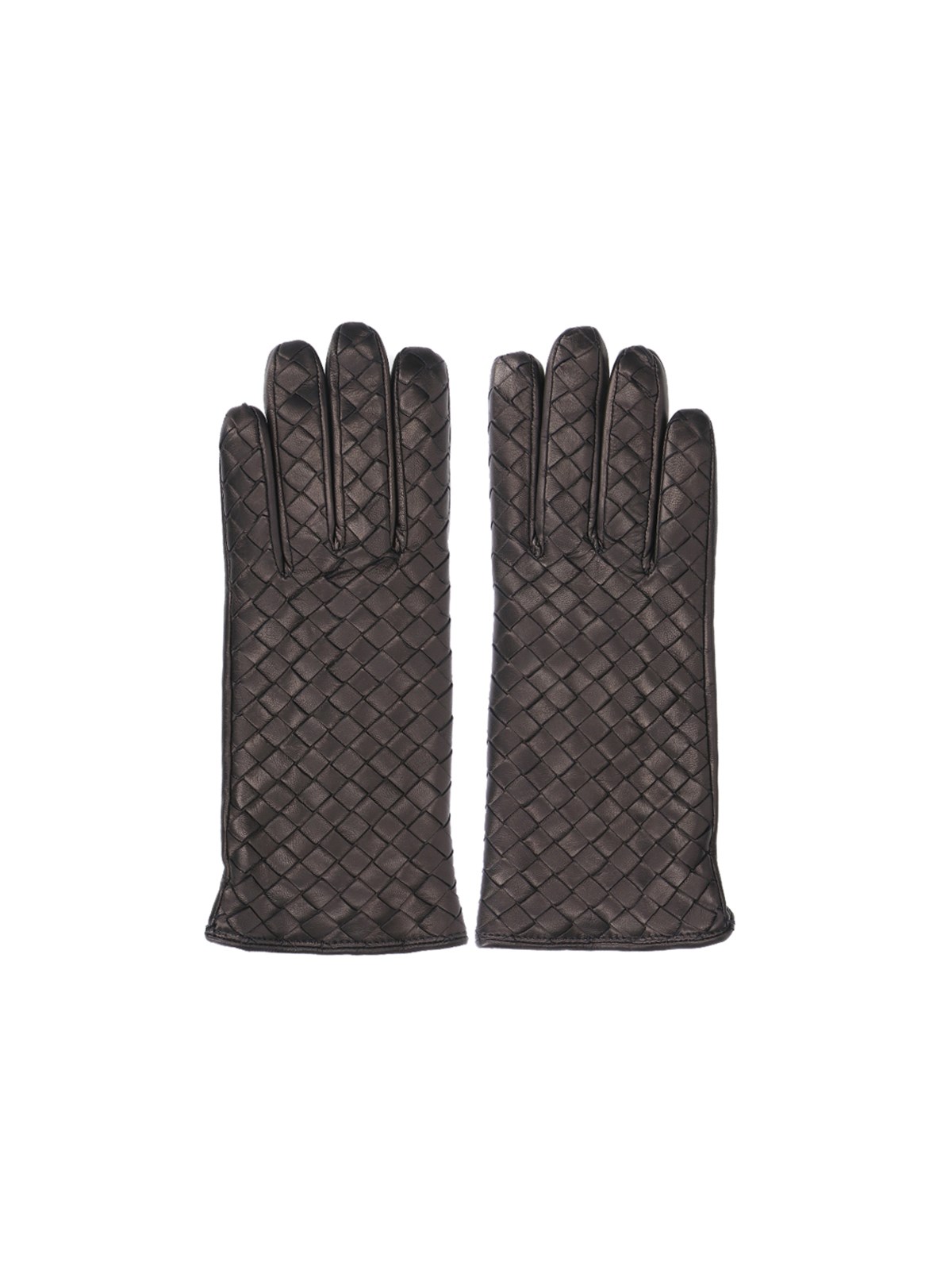 Shop Bottega Veneta Leather Gloves In Black  