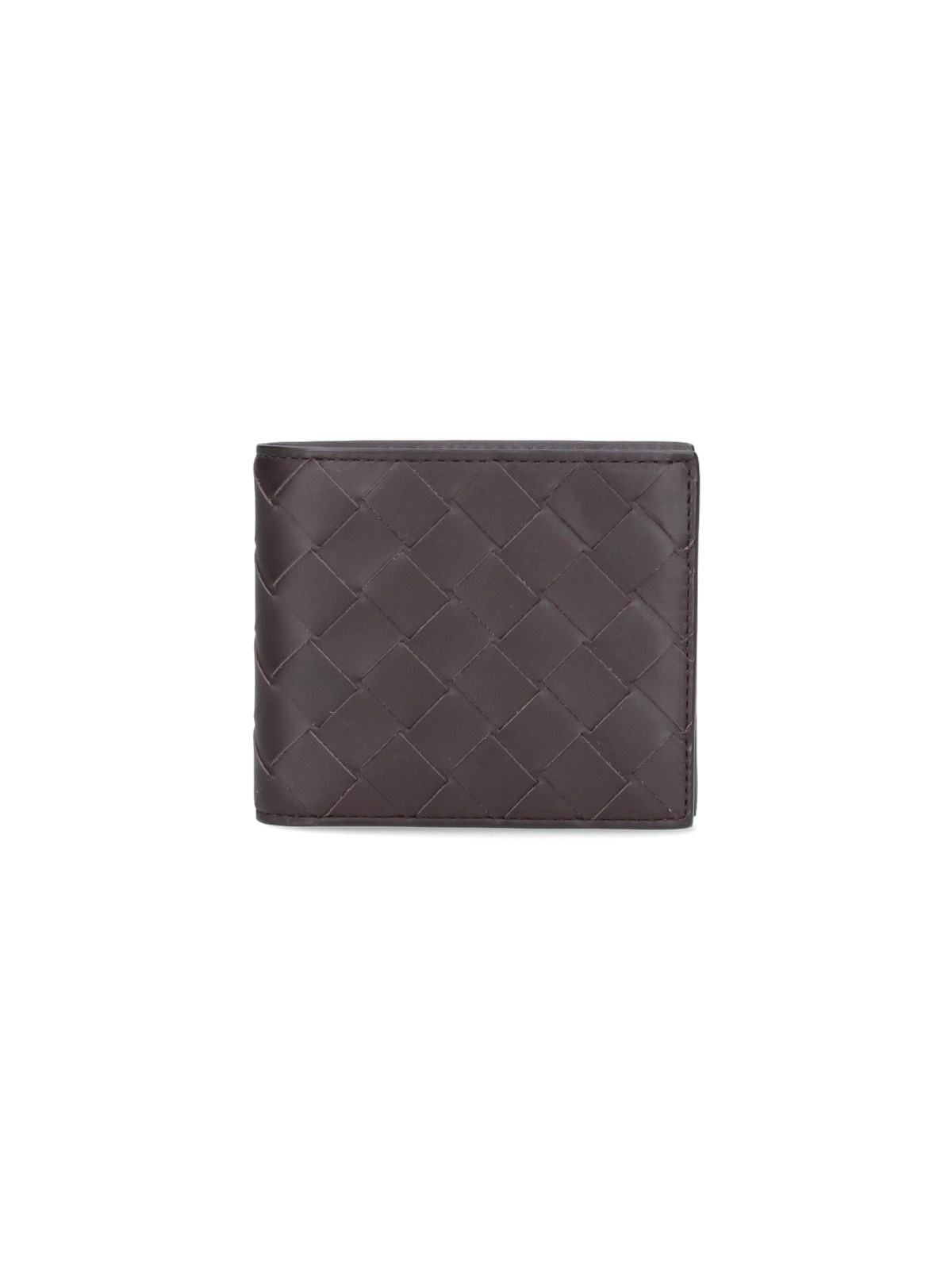 Shop Bottega Veneta - Bi-fold Braided Wallet In Brown