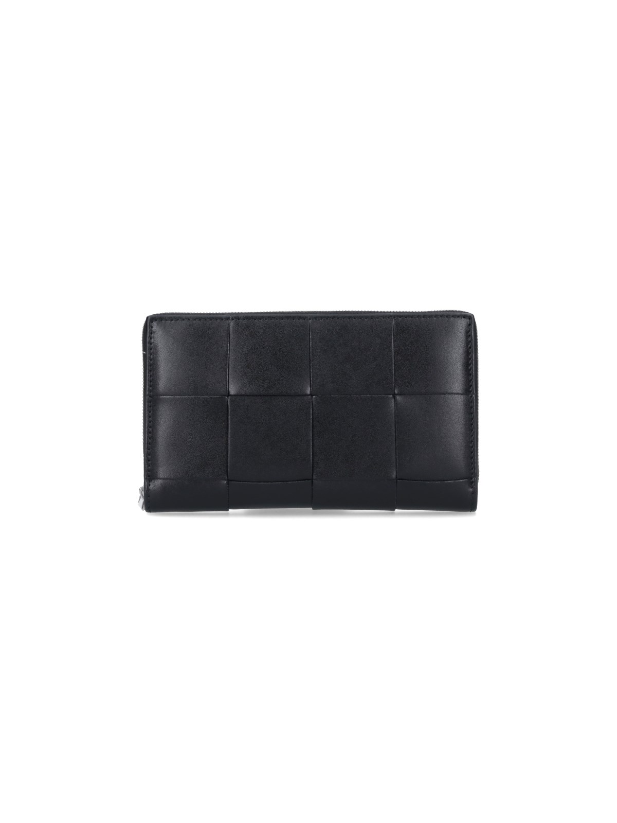 Shop Bottega Veneta "cassette" Zip Wallet In Black  