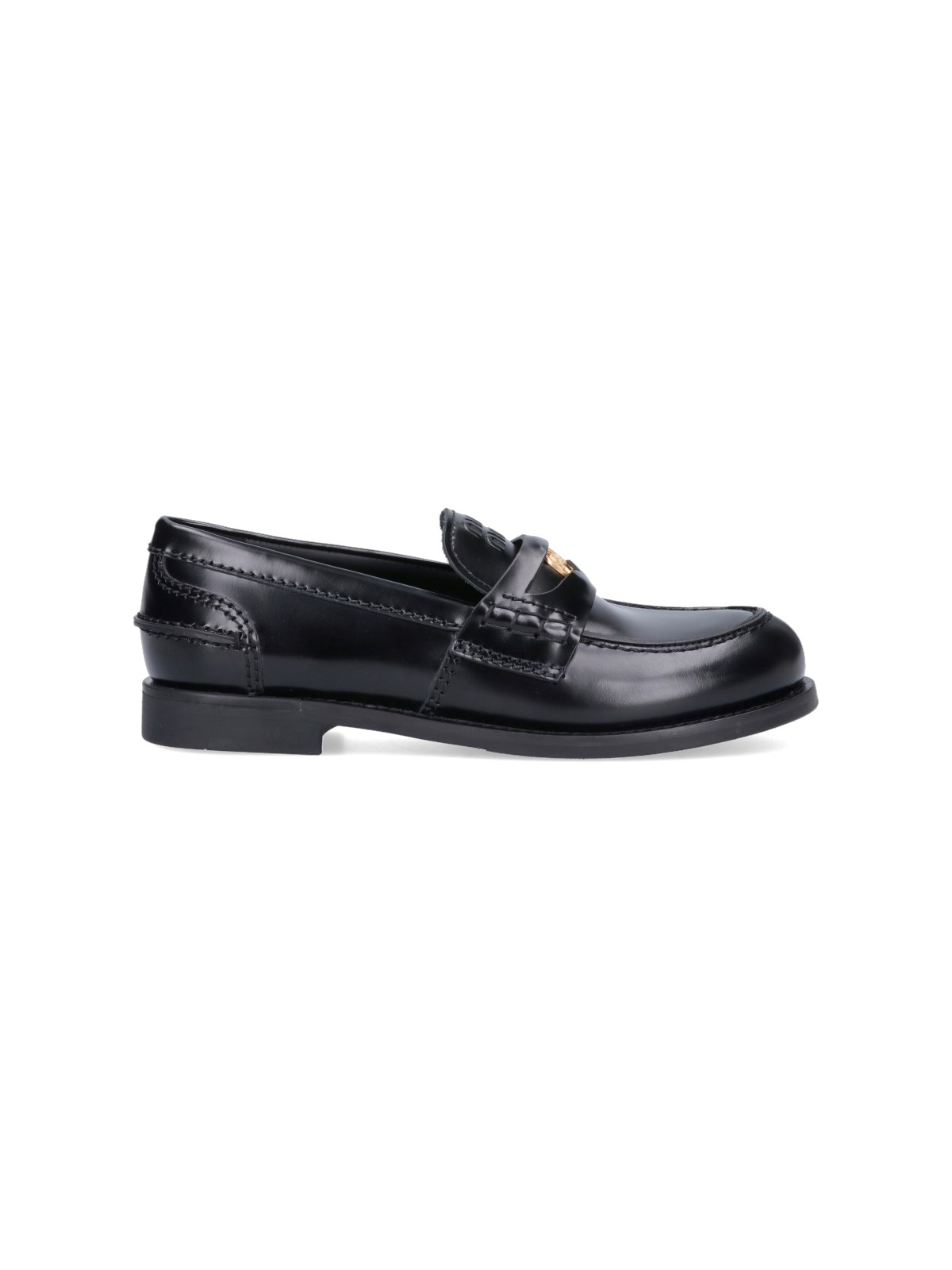 Shop Miu Miu 'penny' Loafers In Black  