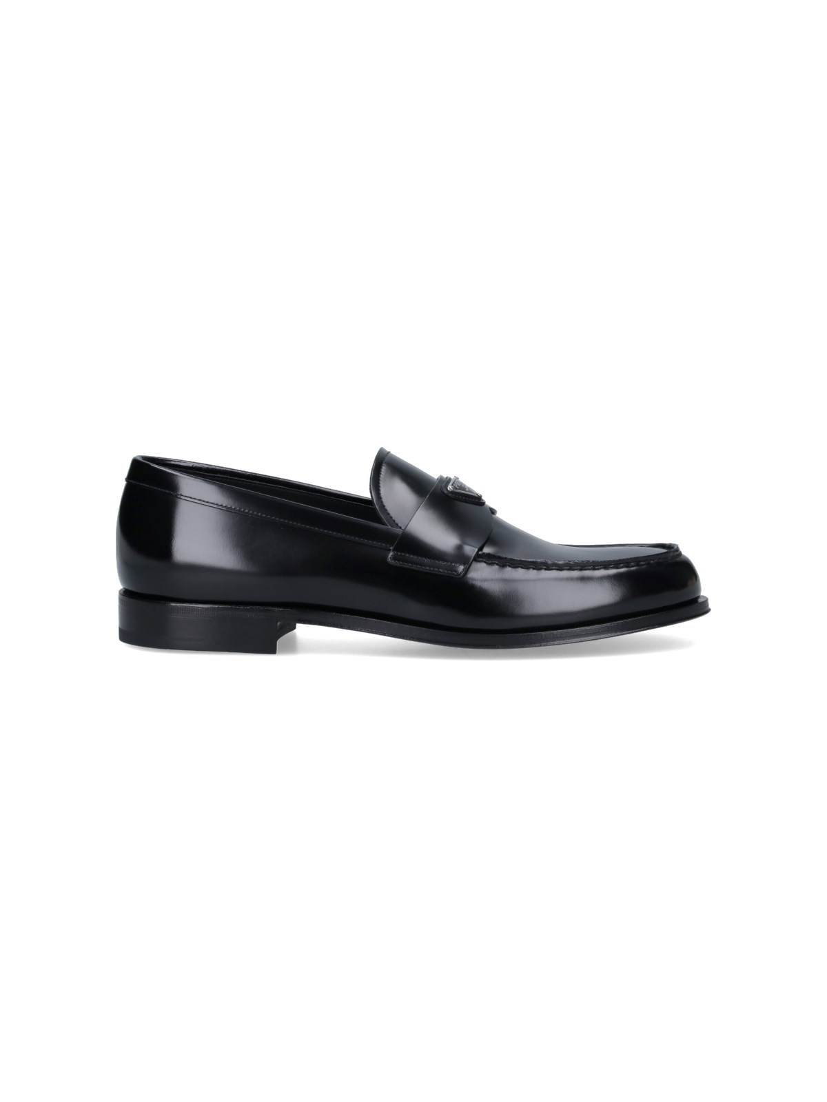Shop Prada Logo Loafers In Black  
