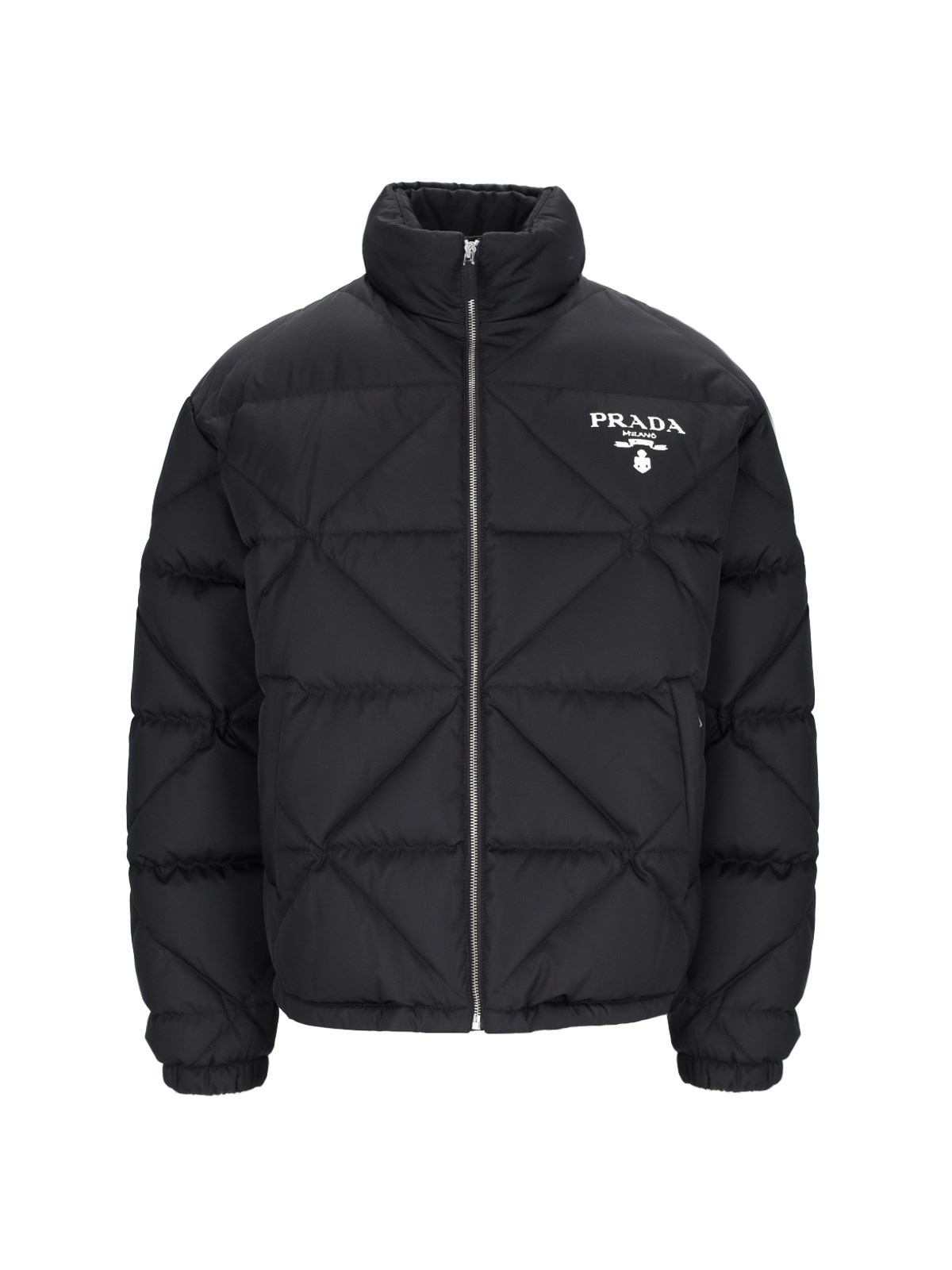 Shop Prada - Quilted Down Jacket In Black  