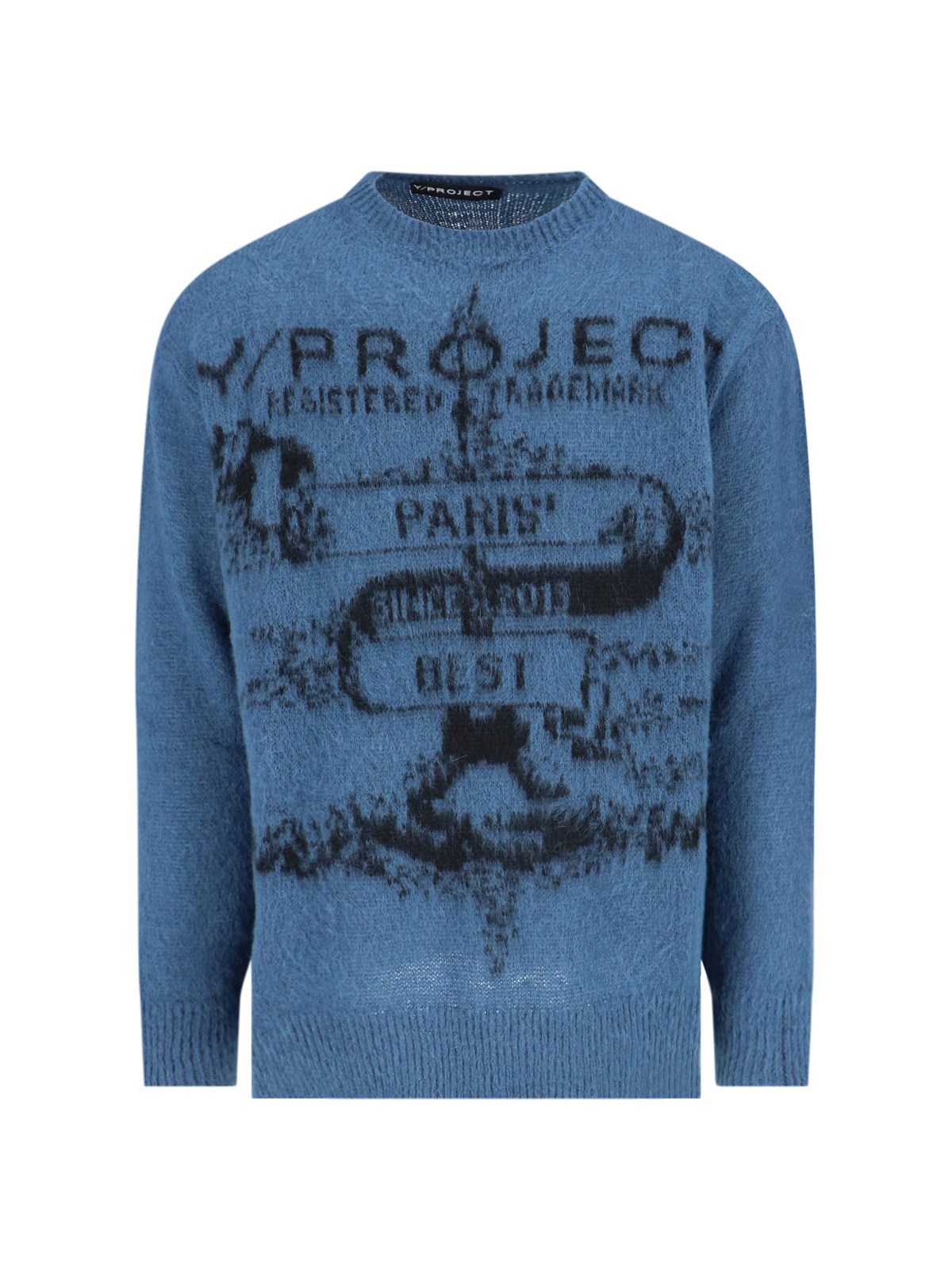 Shop Y/project Logo Sweater In Blue