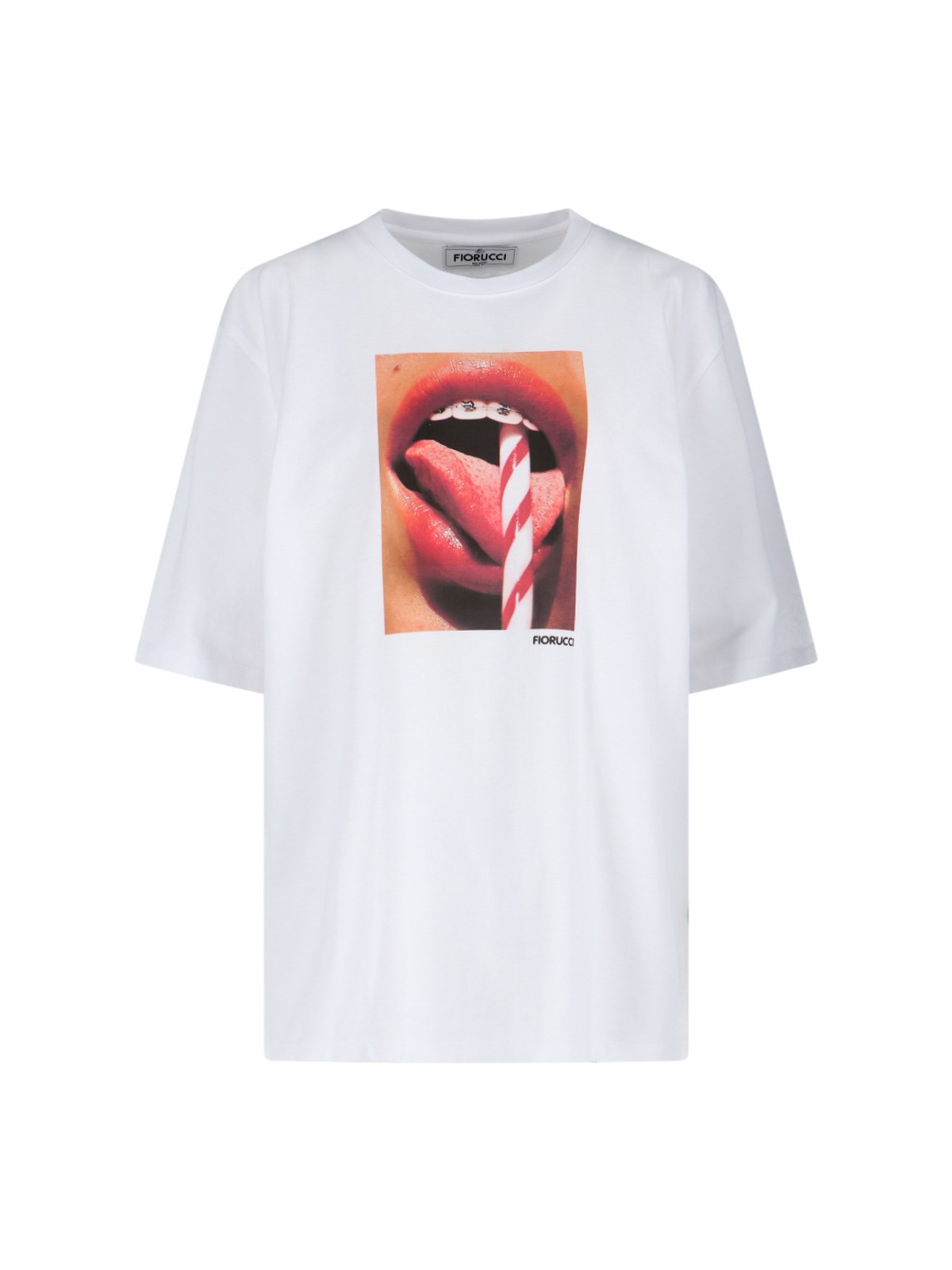 Shop Fiorucci 'mouth Graphic' T-shirt In White