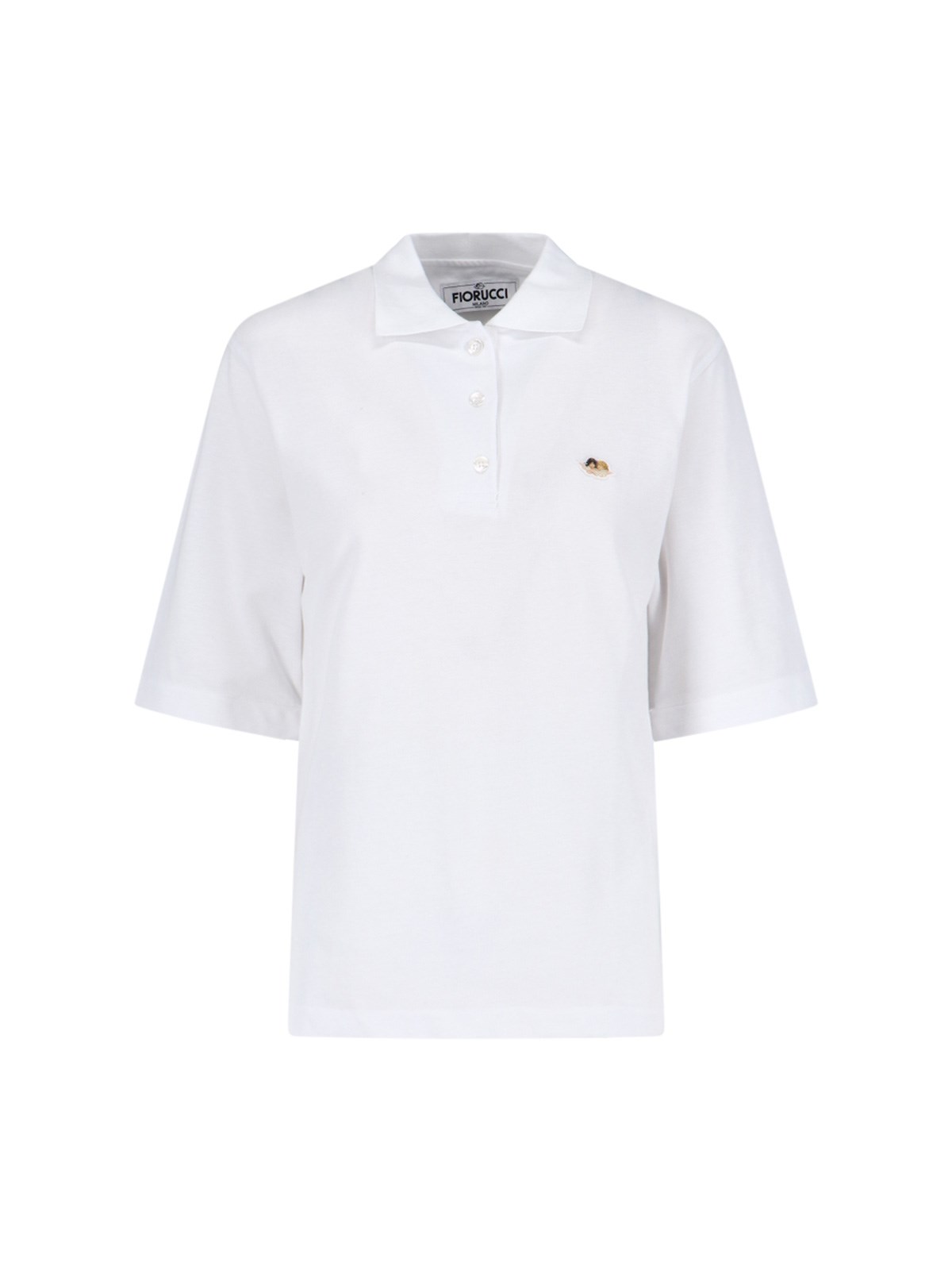 Shop Fiorucci Polo Shirt "angels Patch" In White