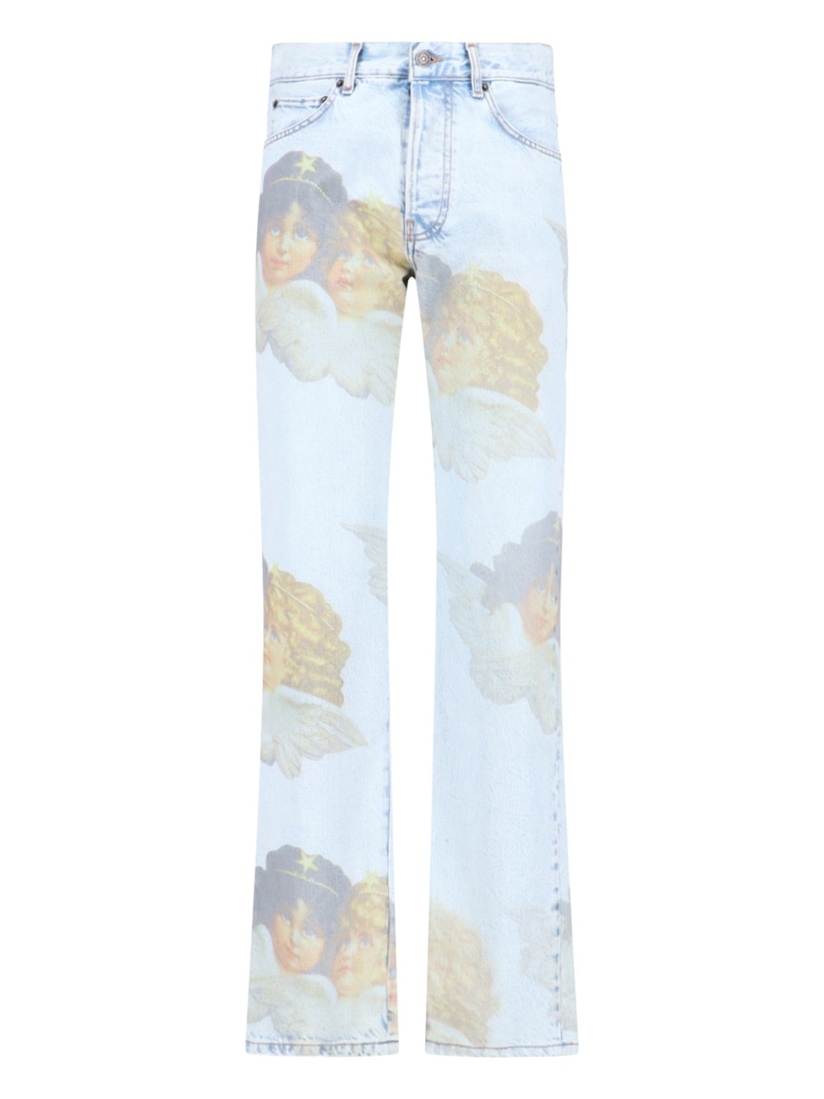 Shop Fiorucci "angels" Straight Jeans In Light Blue