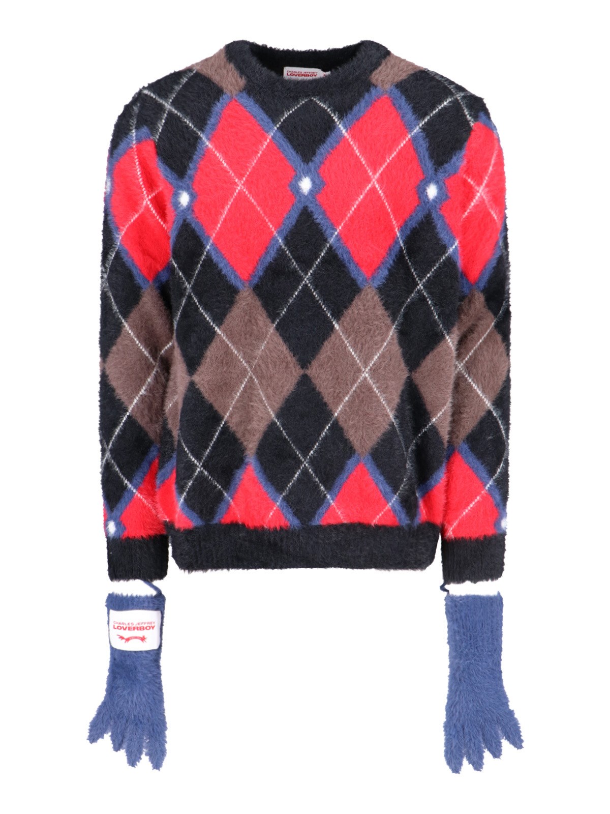 Shop Charles Jeffrey Loverboy 'fluffy Gloves' Sweater In Multi