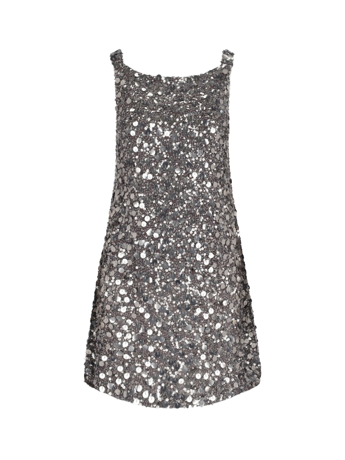 Shop P.a.r.o.s.h Sequin Mini Dress In Silver