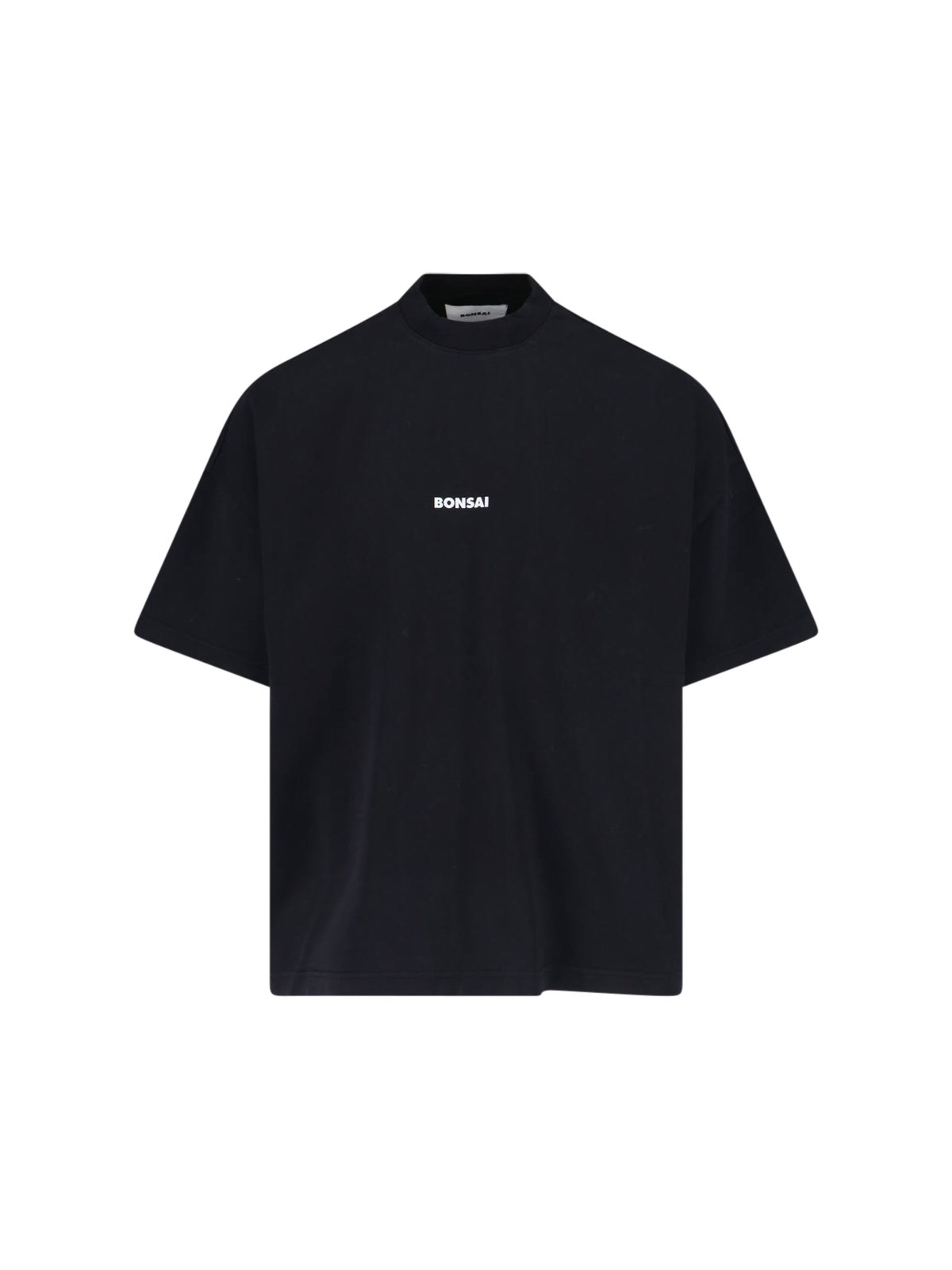 Bonsai Logo Print Oversize Cotton T-shirt In Black  