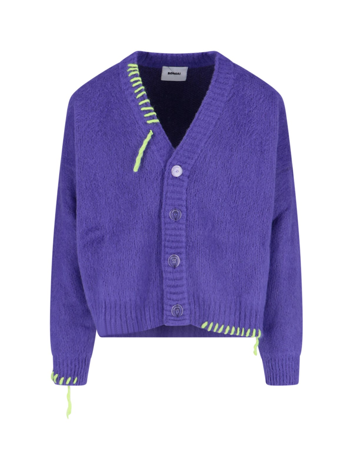 Bonsai V-neck Cardigan In Purple