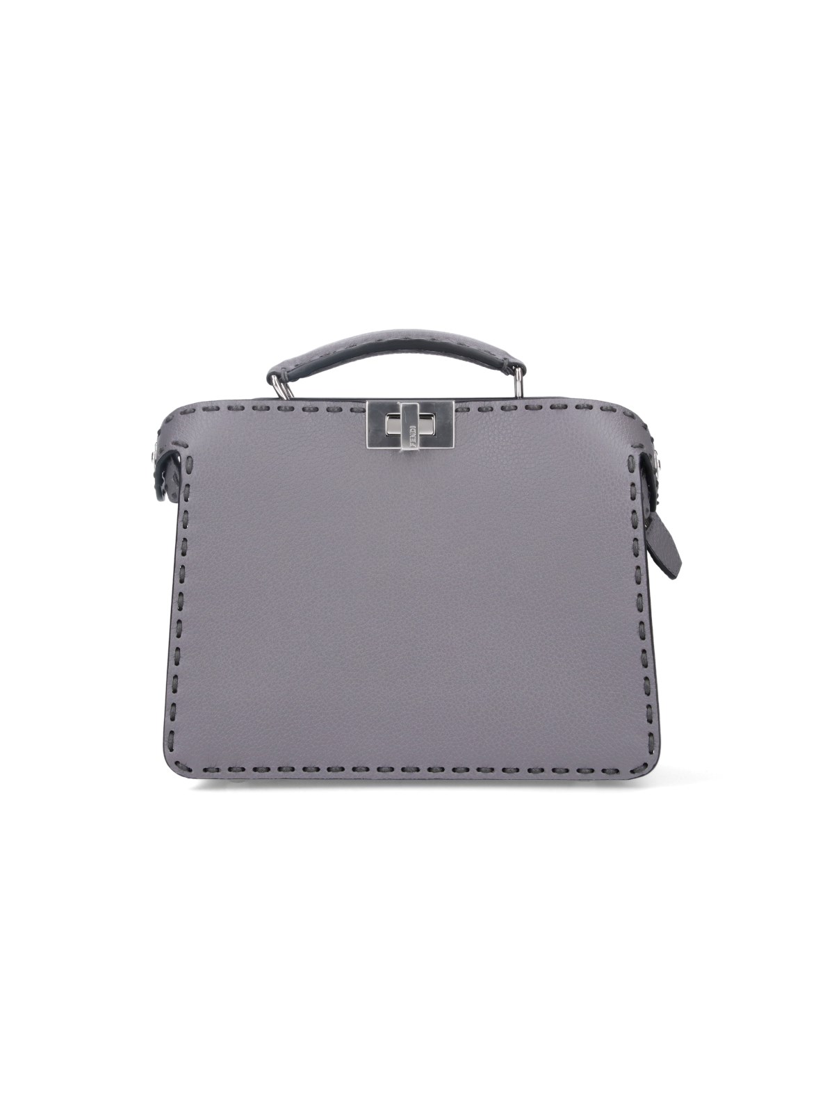 Shop Fendi "peekaboo Iseeu" Mini Bag In Gray