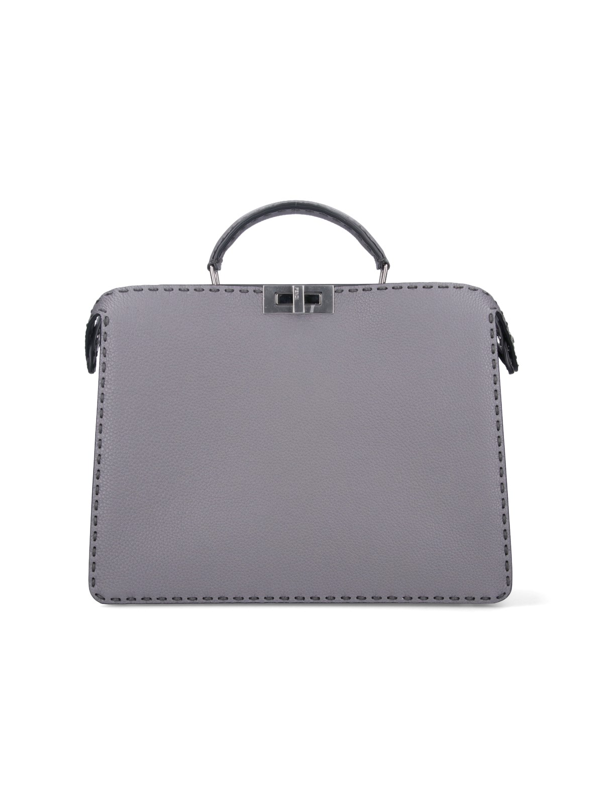 Shop Fendi Medium Handbag "peekaboo Iseeu" In Gray