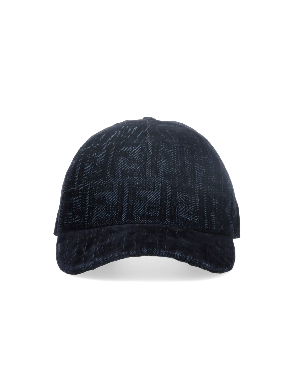 Shop Fendi 'ff' Denim Baseball Cap In Blue