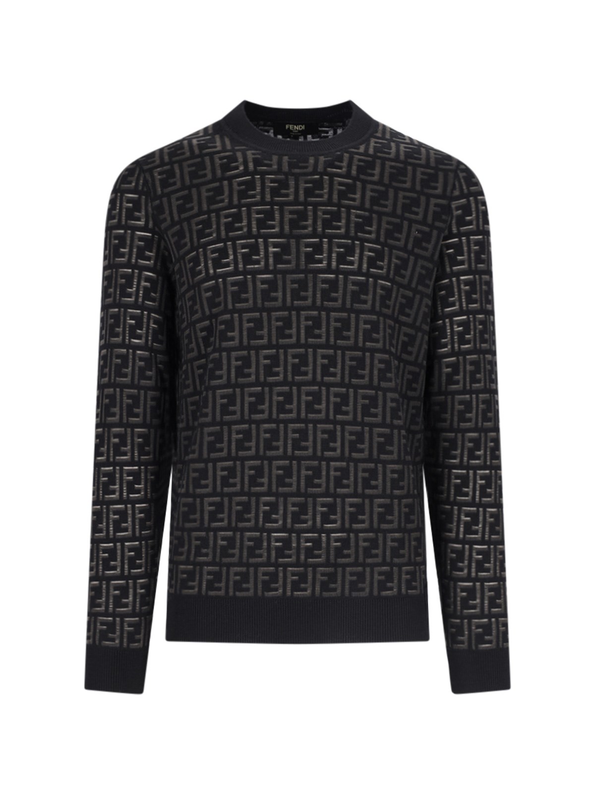 Shop Fendi Logo Pattern Sweater In Black  