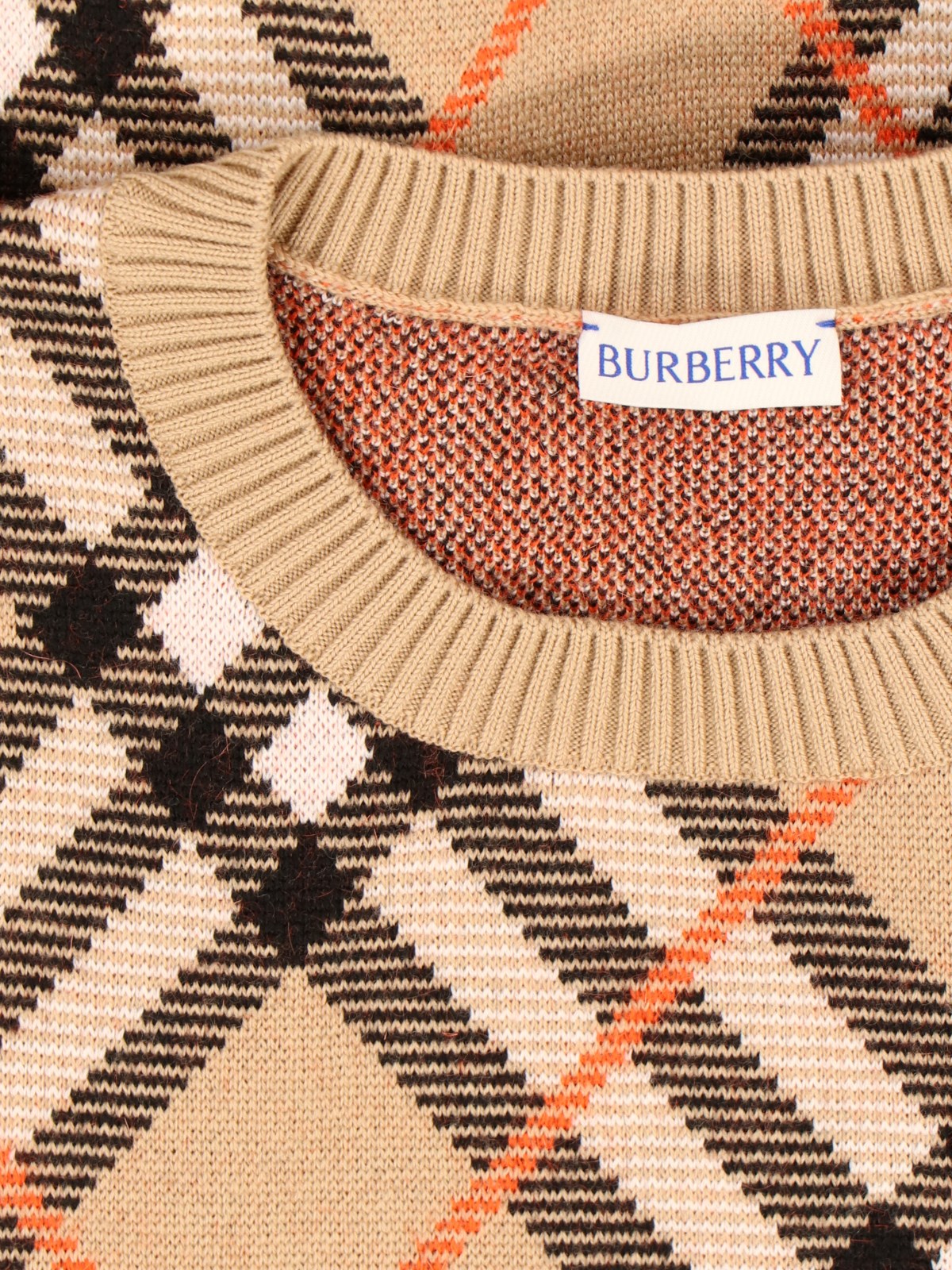Burberry 'check' crew neck sweater available on SUGAR - 160720
