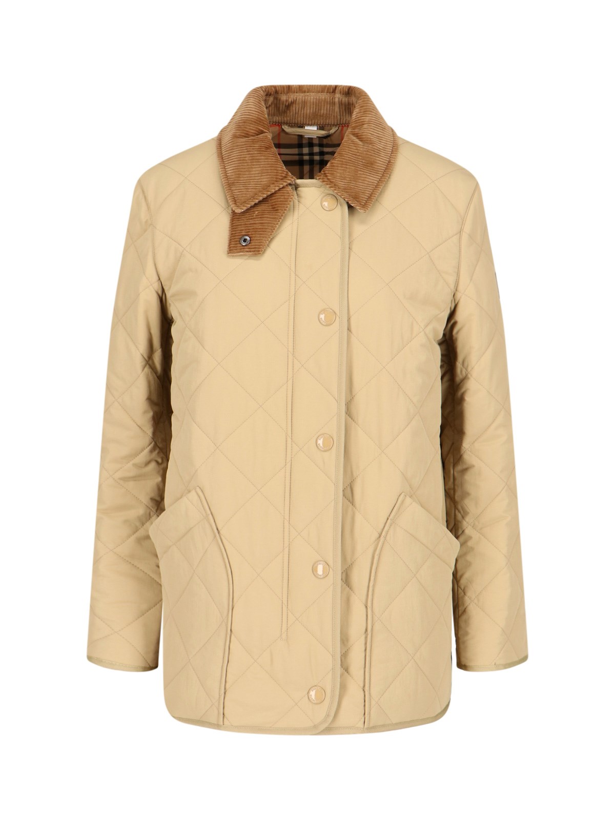 Burberry Quilted Jacket In Neutral