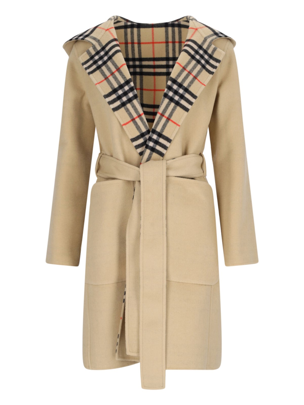 Shop Burberry Reversible Midi Coat In Beige