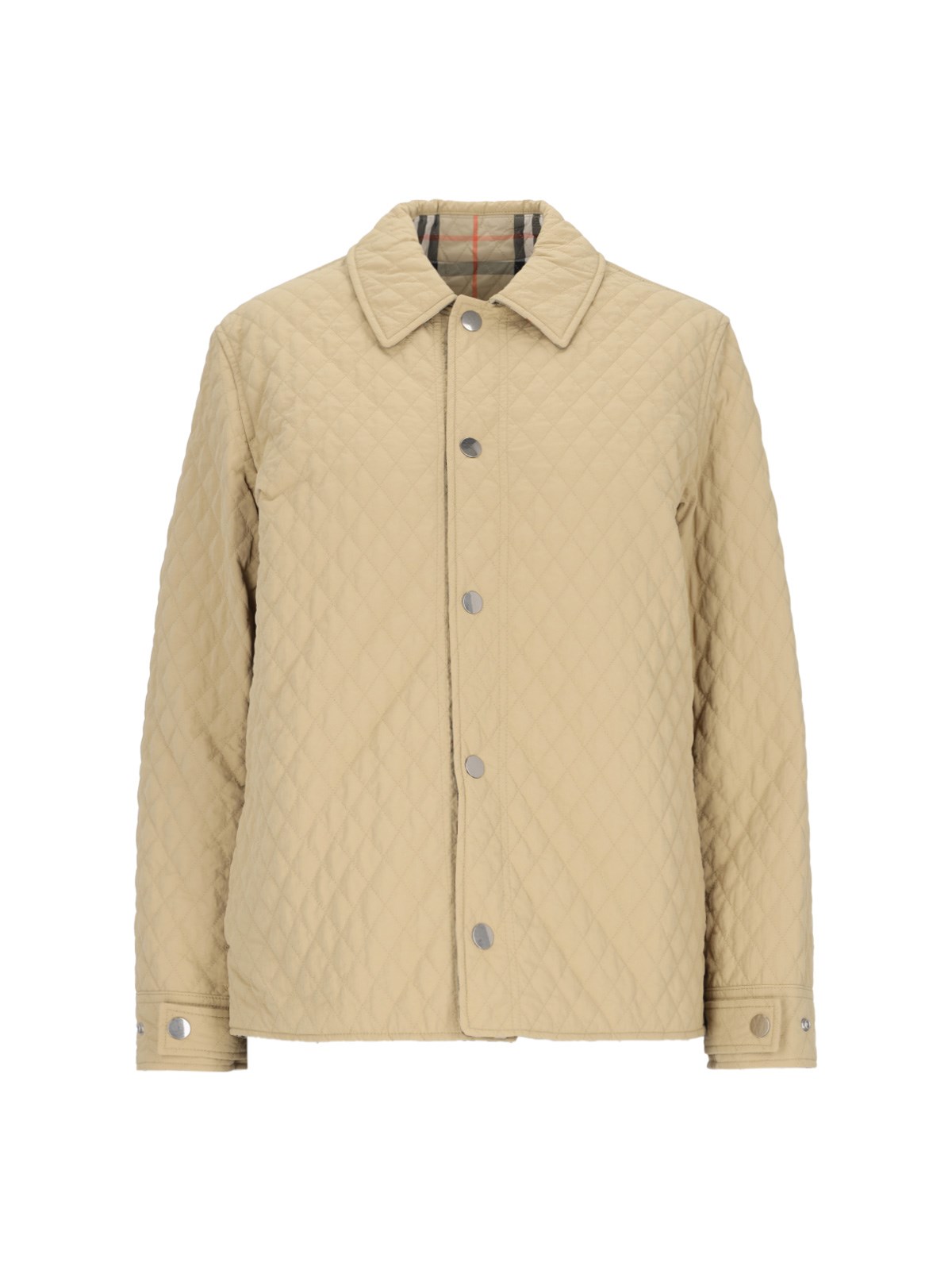 Shop Burberry Reversible Single-breasted Jacket In Beige