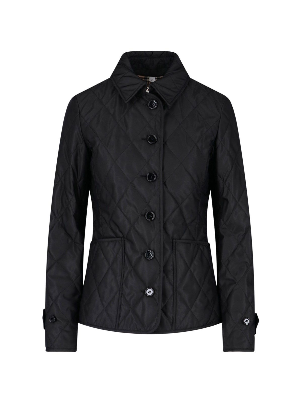 Shop Burberry Quilted Jacket In Black  