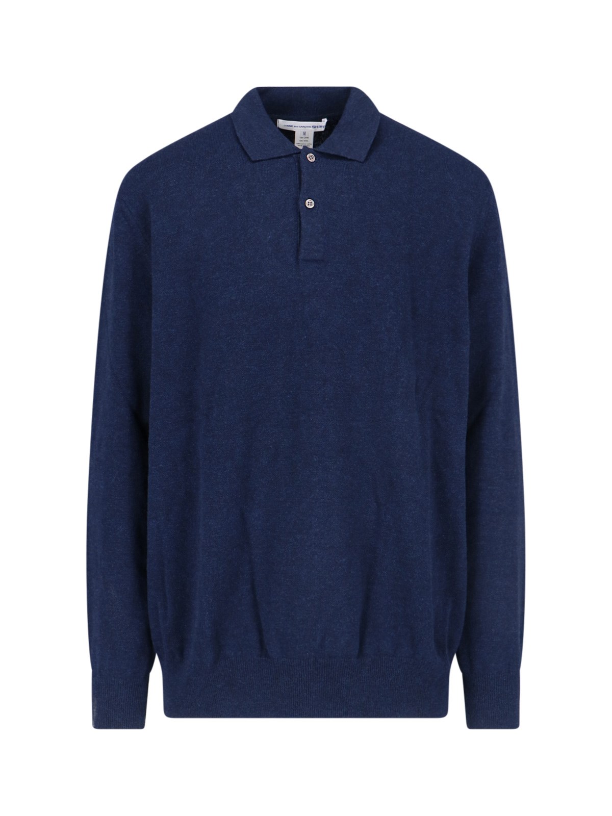 Shop Comme Des Garçons Shirt Knitted Polo Shirt In Blue