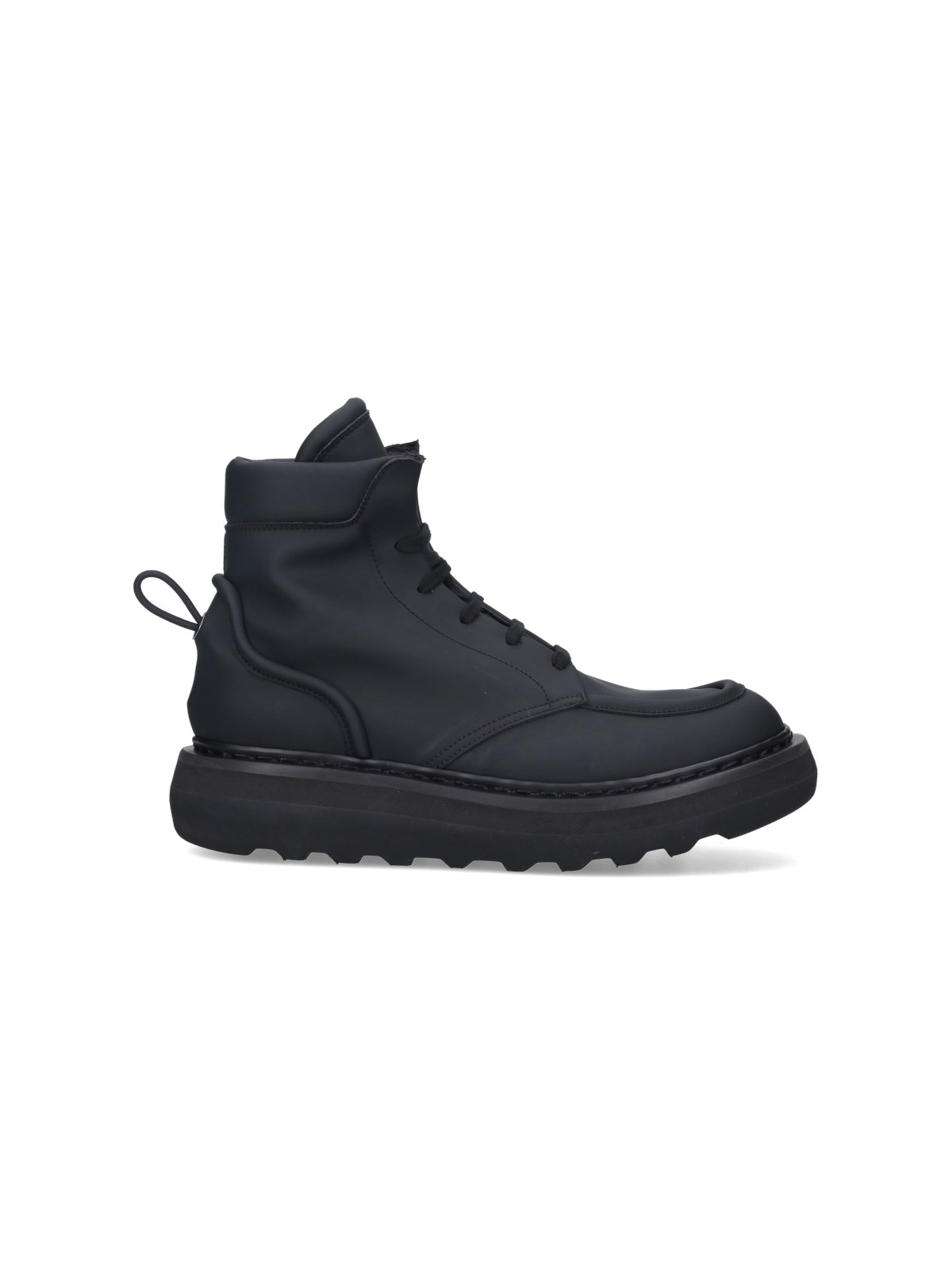 Premiata Cal 32130" Ankle Boots In Black Rubberized Fabric In Black