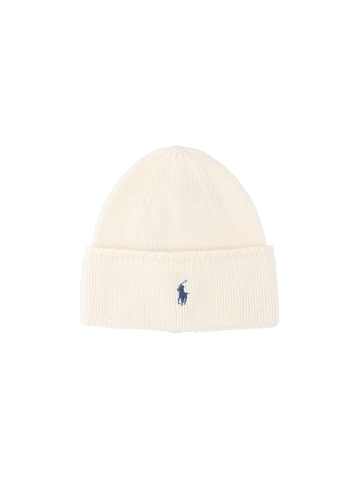 Shop Polo Ralph Lauren Logo Beanie In Cream