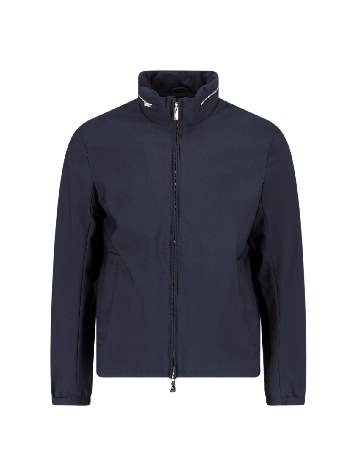 Shop Emporio Armani Technical Turtleneck Jacket In Black  