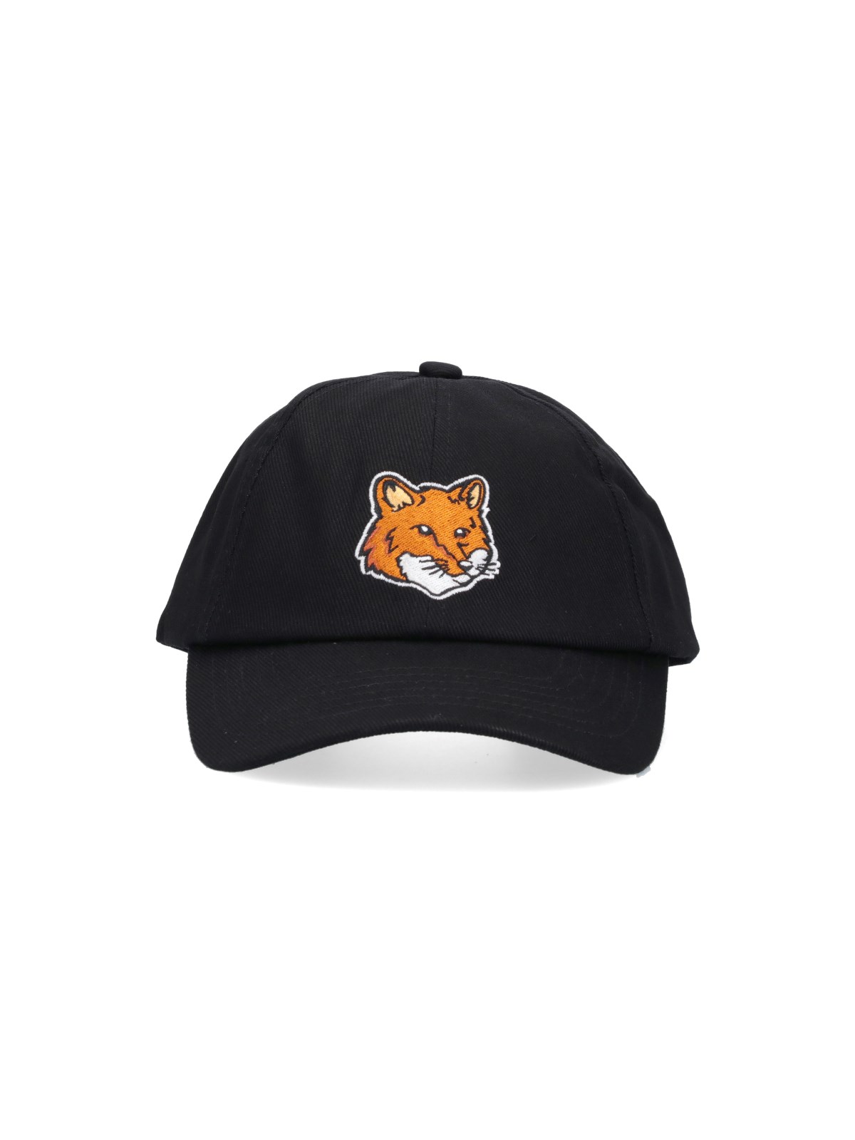 Shop Maison Kitsuné 'fox' Baseball Cap In Black  