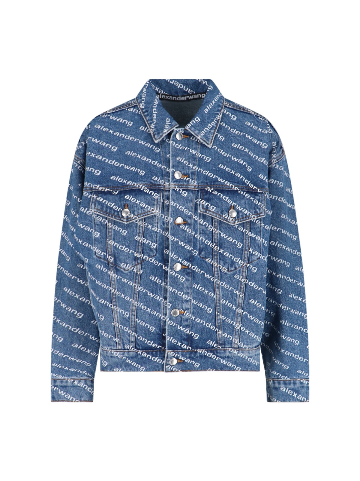 Shop Alexander Wang 'game' Denim Jacket In Blue