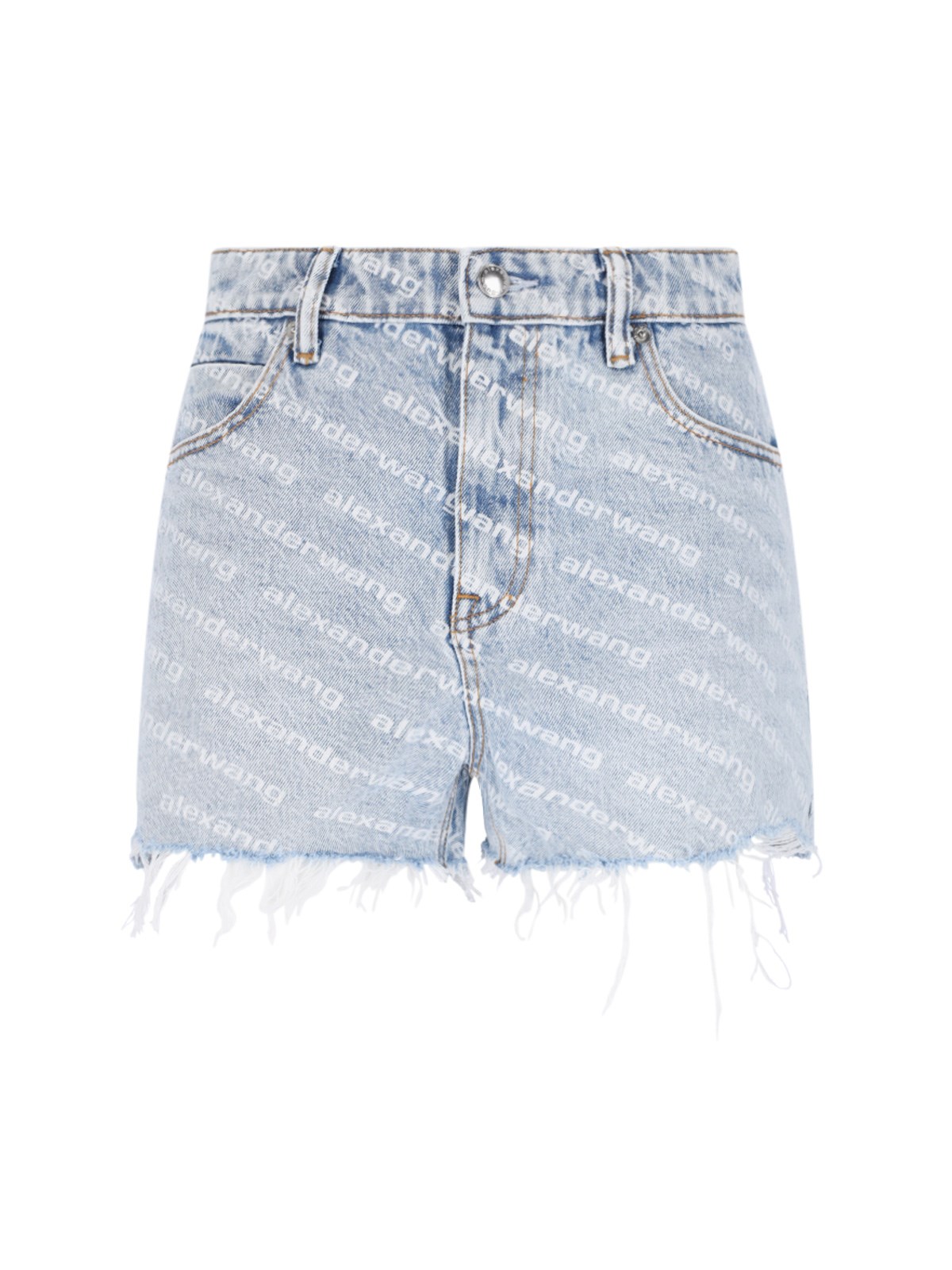 Shop Alexander Wang Denim Shorts In Light Blue