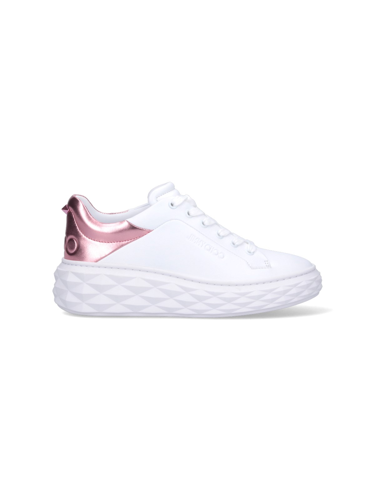 Shop Jimmy Choo "diamond Maxi" Sneakers In White