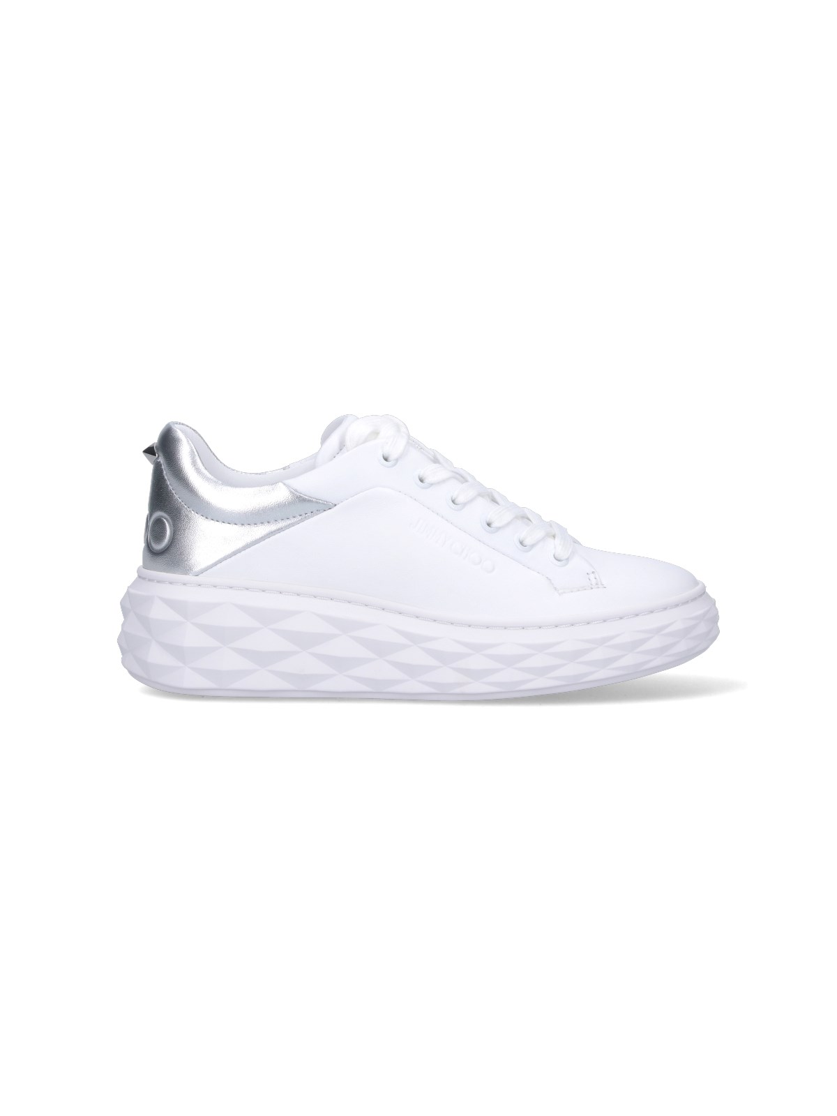 Shop Jimmy Choo "diamond Maxi" Sneakers In White