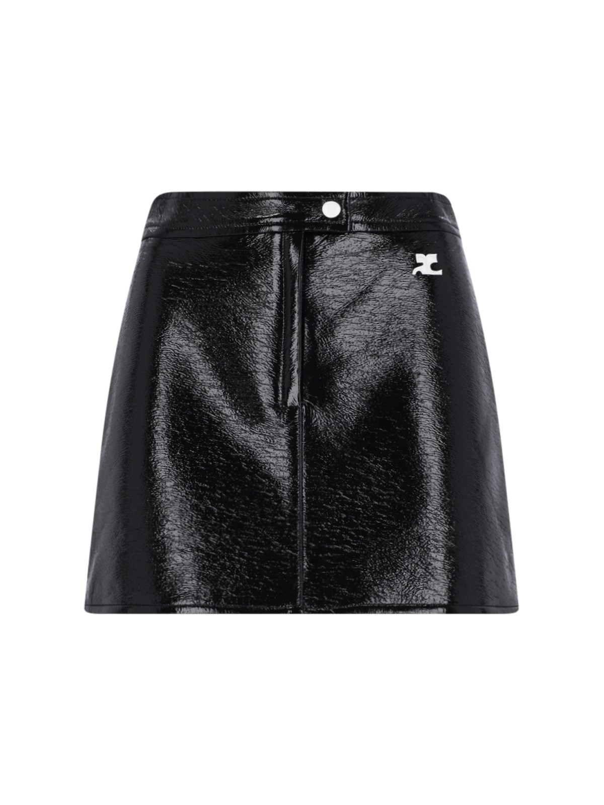 Shop Courrèges Mini Skirt "reedition" In Black  