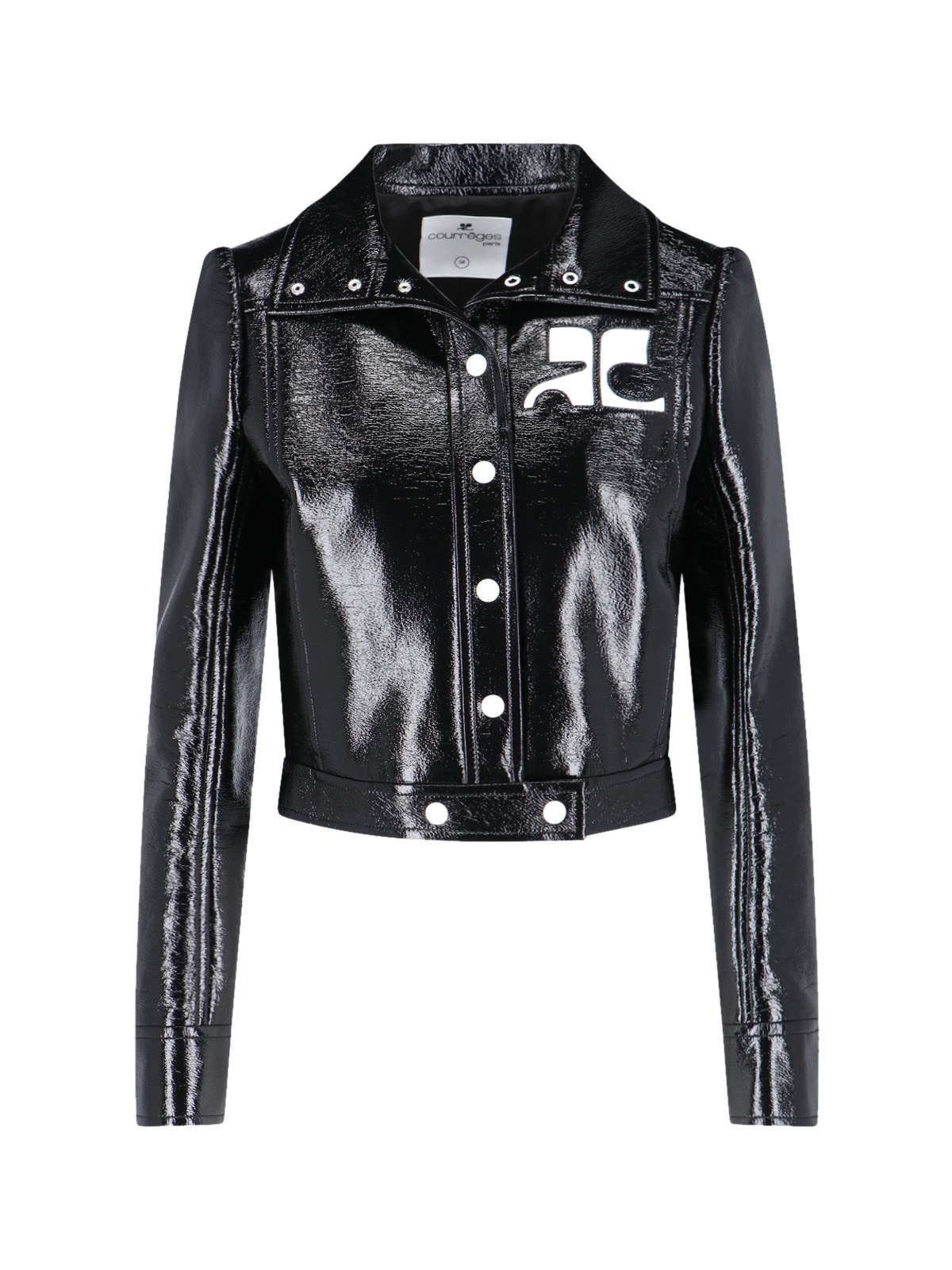 Shop Courrèges Vinyl Jacket "reedition" In Black  