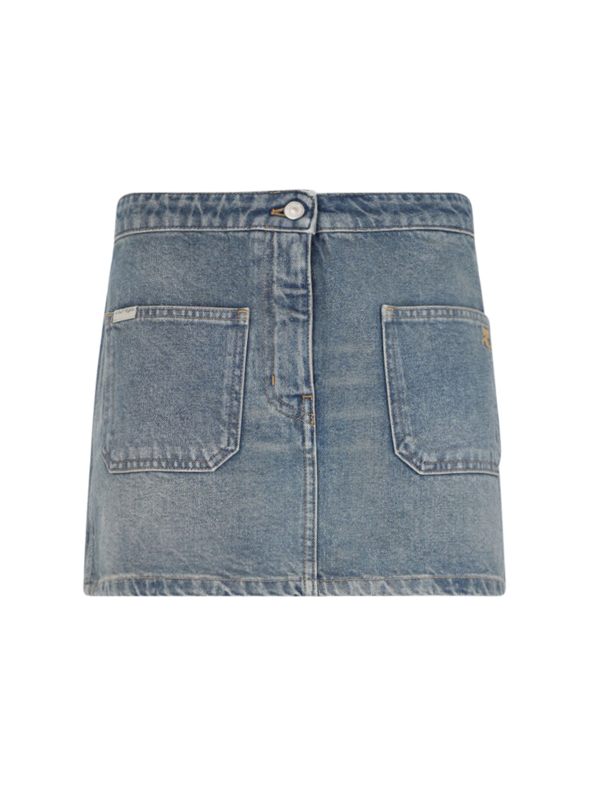 Courrèges Blue 2-pocket Denim Miniskirt In Blue