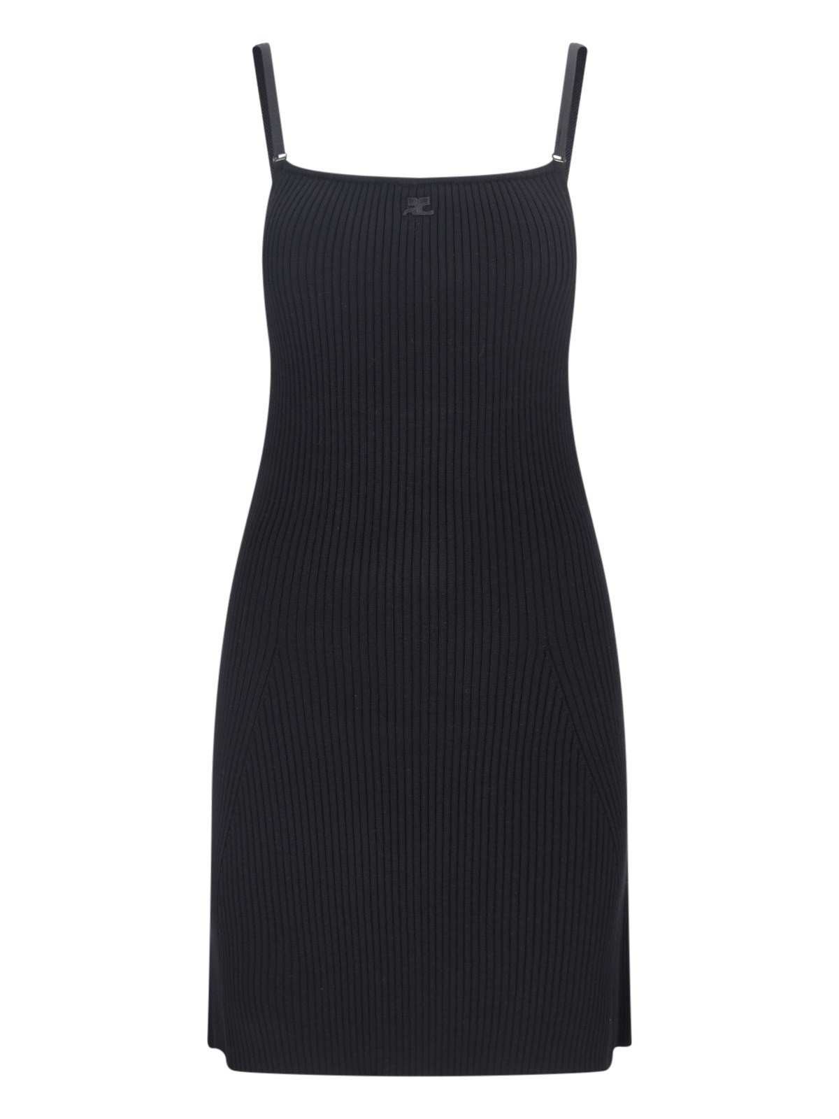 Shop Courrèges Logo Mini Dress In Black  