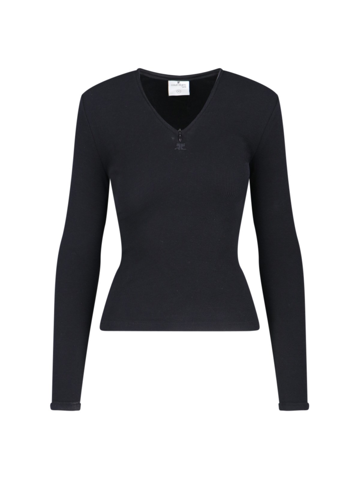 Shop Courrèges Logo Sweater In Black  