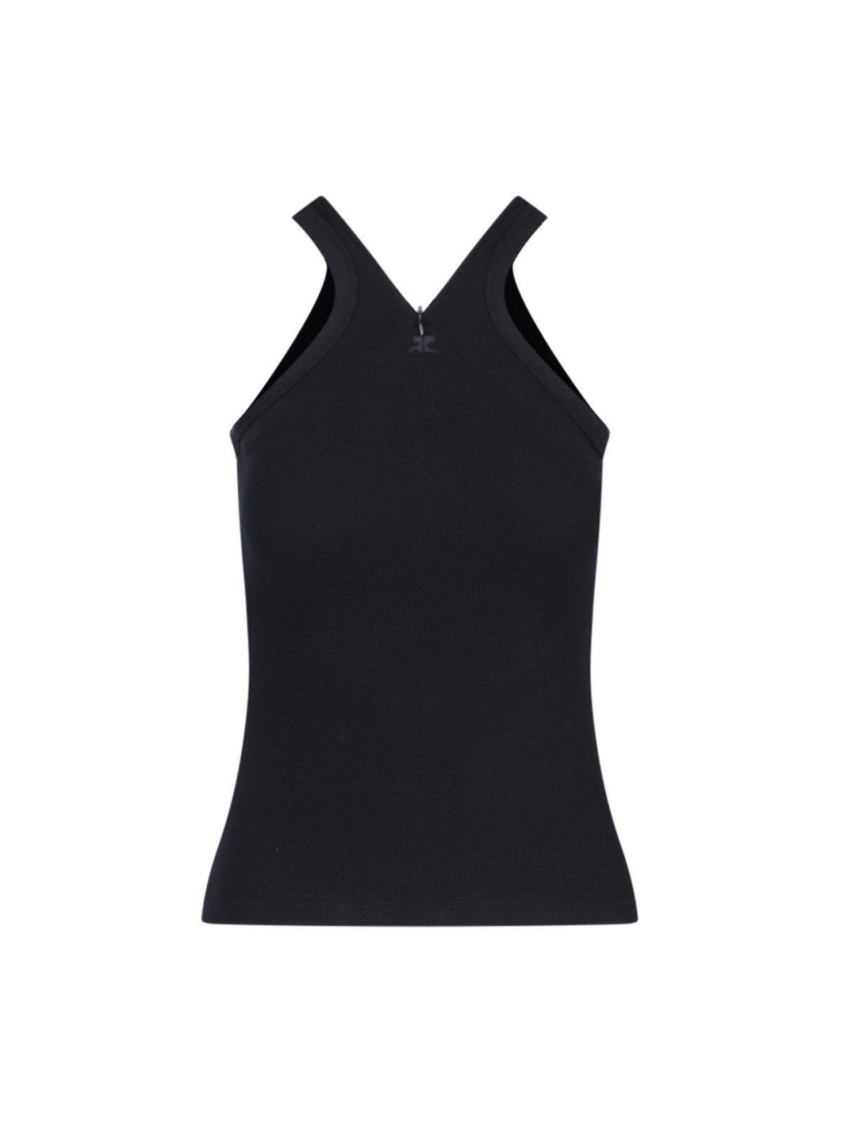 Shop Courrèges Logo Top In Black  