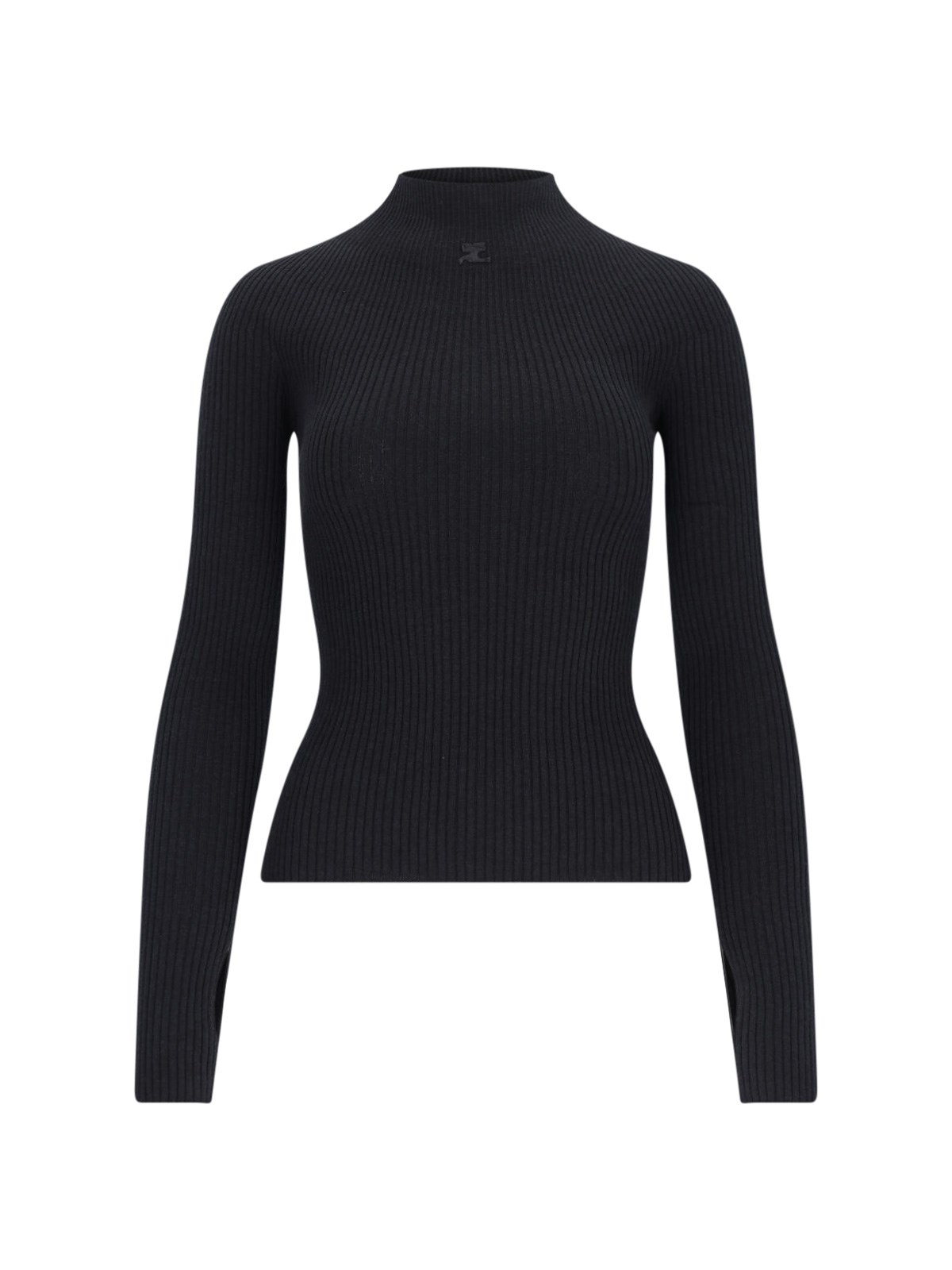 Courrèges Turtle-neck Sweater In Black  