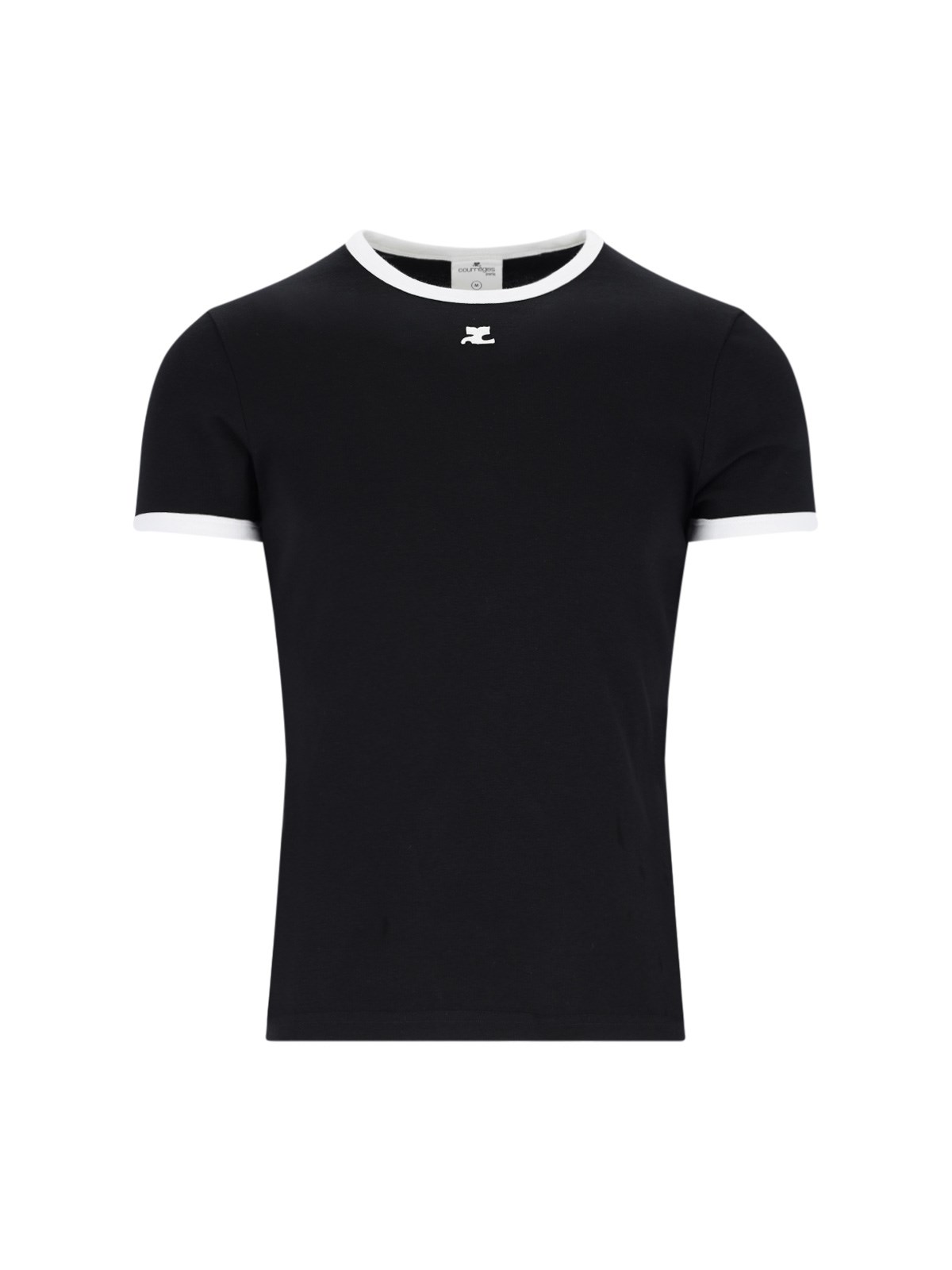 Shop Courrèges 'contrast' T-shirt In Black  